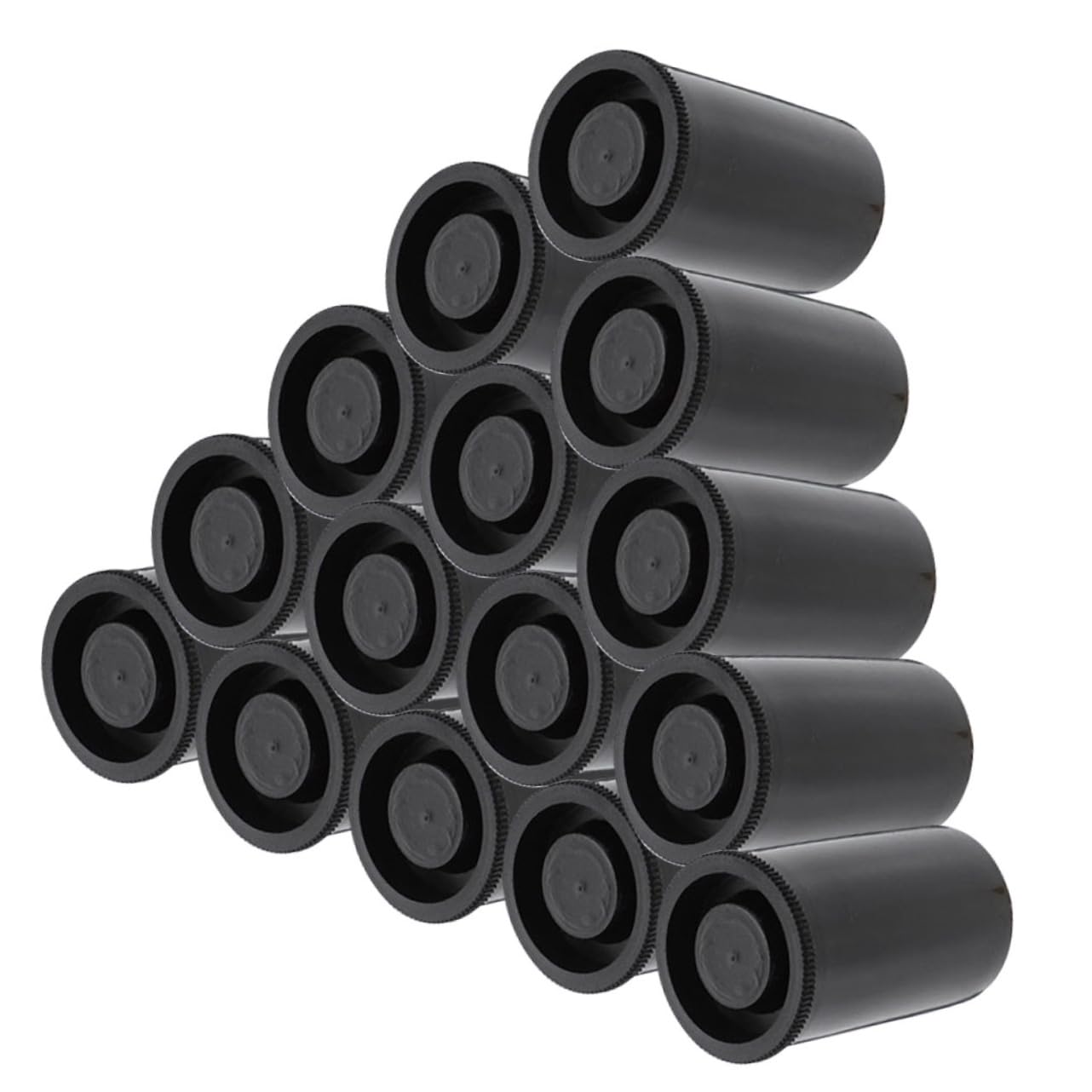 HOMSFOU 50pcs Film Box Reusable Film Canisters Small Plastic Jars with Lids Film Storage Film Canisters Bulk Film Canisters with Caps Film Canisters for Camera Film Case Black Pe