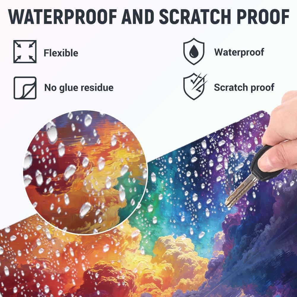 3Pcs Laptop Skin Sticker Decal Colorful Clouds PVC Laptop Sticker Fits for 12-16 Inch Notebook Waterproof Scratch Proof Texture Universal Notebook PC Personalized Protector Gift image 3
