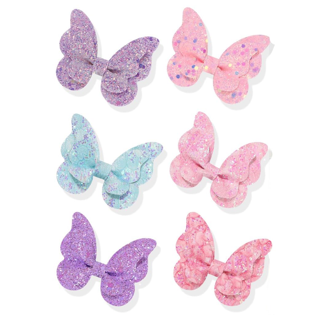 PALAY® Bow Hair Clips for Girls Kids Set, Glitter Butterfly Baby Hair Clips, Color Hair Bows for Kids Girls Barrettes Non-slip Hair Accessories for Baby Girls, Toddlers, Children PALAY® Bow Hair Clips for Girls Kids Set, Glitter Butterfly Baby Hair Clips, Color Hair Bows for Kids Girls Barrettes Non-slip Hair Accessories for Baby Girls, Toddlers, Children