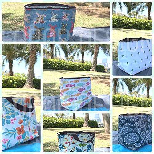 Picnic Insulated Cooler Bags Small - Thermal Canvas Lunch Tote With Zipper Pocket Handle,Beach Camping Party Office Work Garden Reusable Picnic Diner Lunch Insulated Cooler Bags Box/Colorful Fruits #TOP5