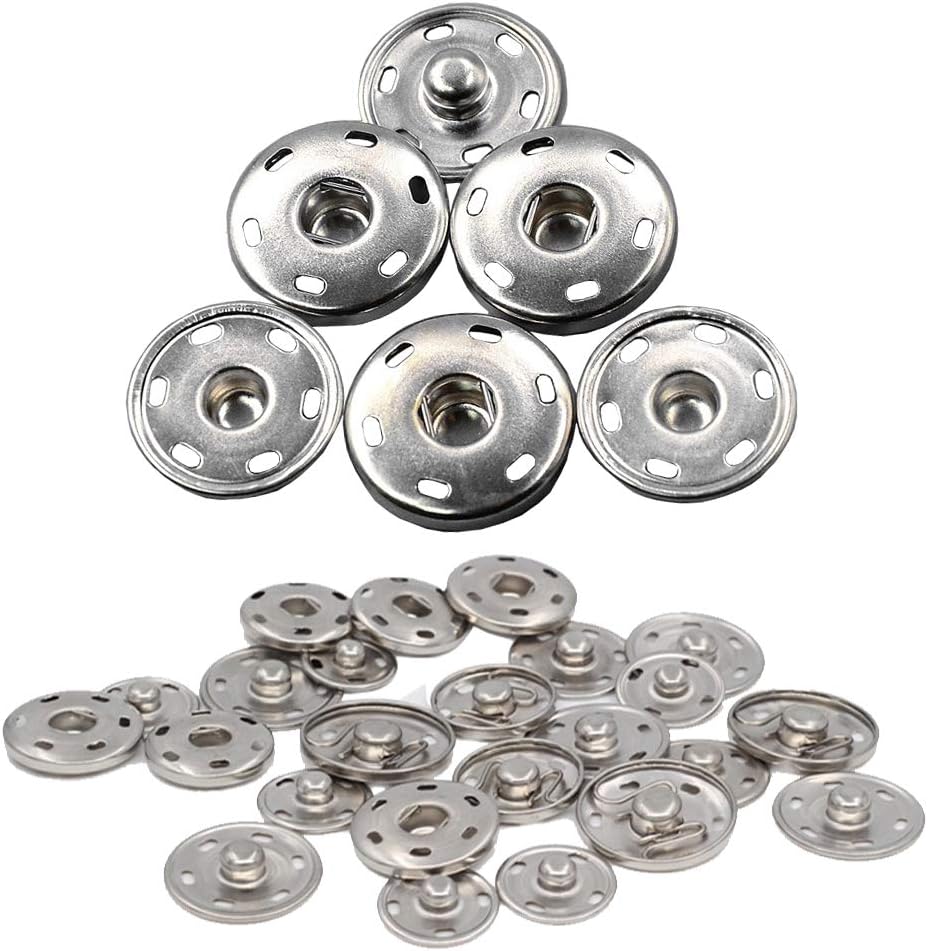 Boutons-pression 4 Parties 17mm - Lot De 50 Pièces - Pour Vêtements, Maroquinerie, DIY - Couleur Or
