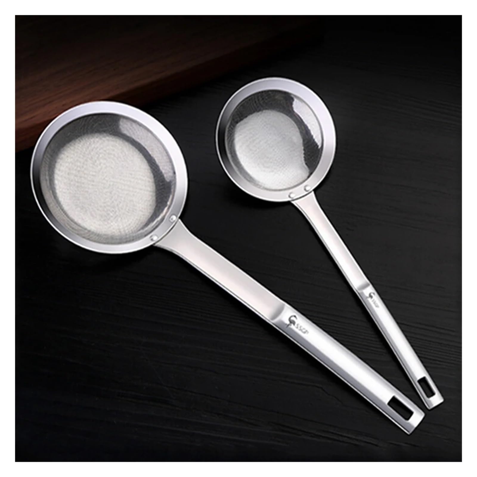 colador acero inoxidable 1 colador de malla acero inoxidable for residuos vegetales, aceite, olla for sopa, utensilios cocina pequeños(L)