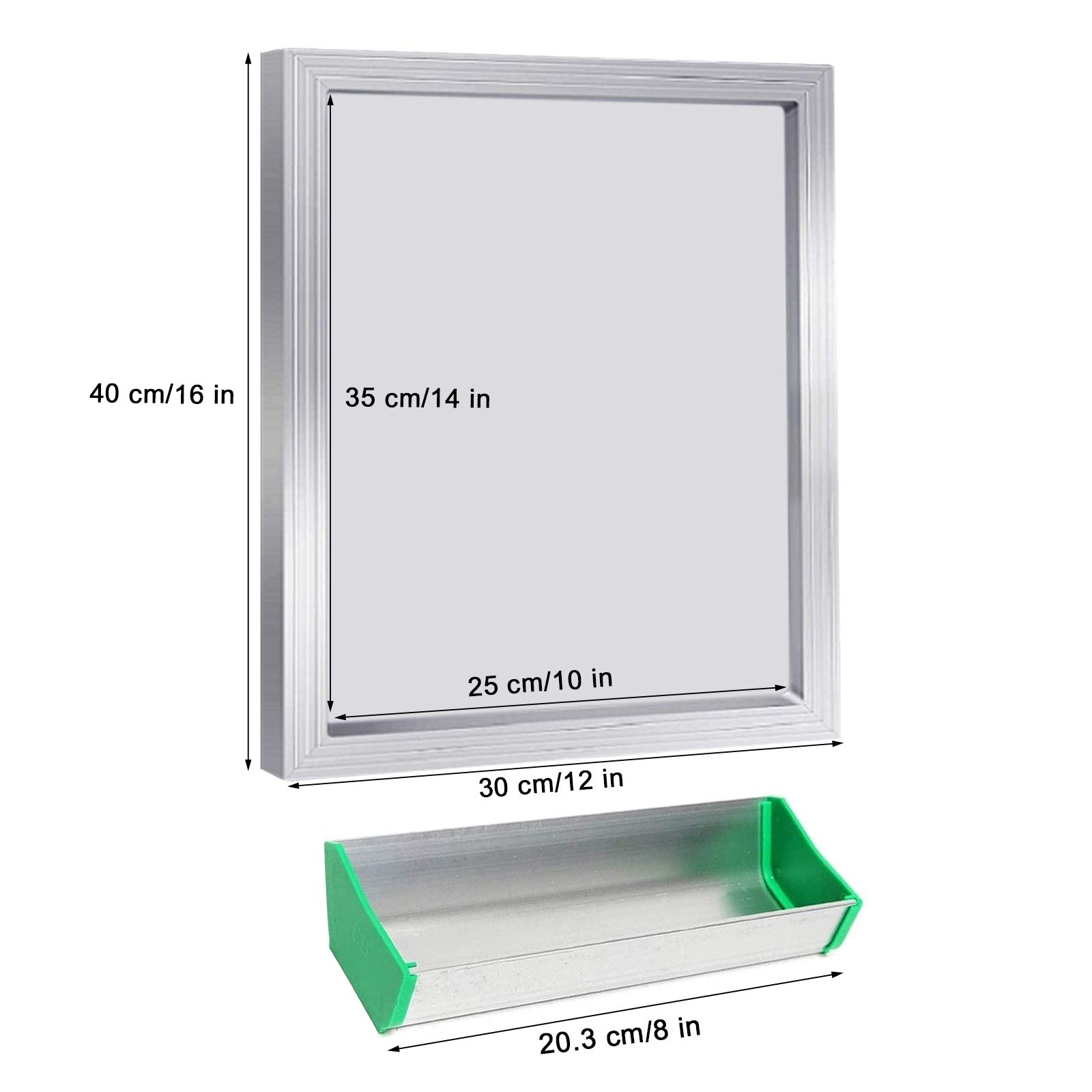 Zeefdrukkits aluminium zeefdrukframes met 43T/110 (25 x 35 cm) Scoop Coater Emulsie Scoop Coater (20,4 cm Zeefdrukkits aluminium zeefdrukframes met 43T/110 (25 x 35 cm) Scoop Coater Emulsie Scoop Coater (20,4 cm