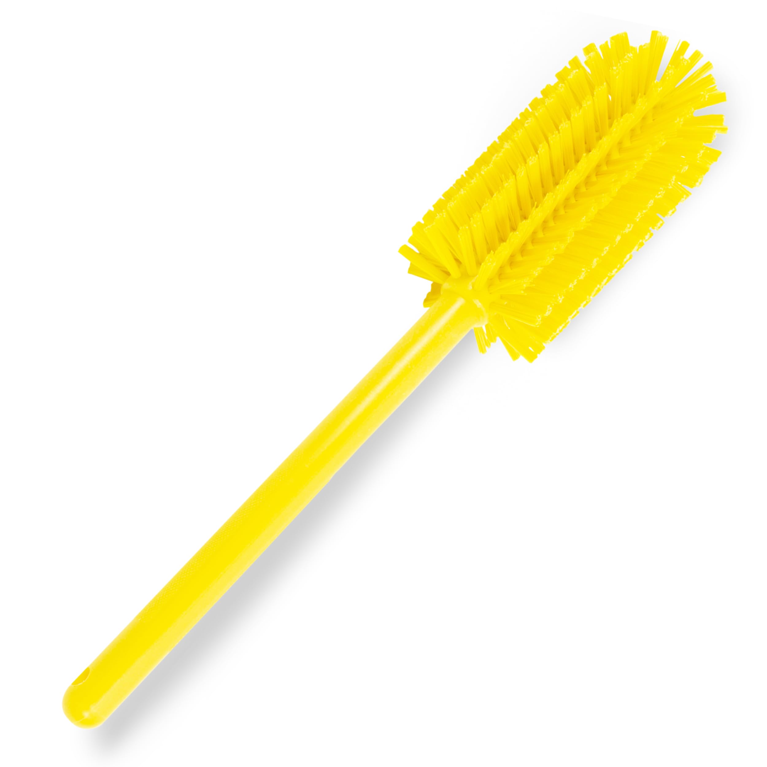 SPARTA 40,64 cm cepillo de plástico para botellas de agua con mango para vasos de cuello ancho, botellas y vasos, para cocina doméstica y comercial, 40,6 cm, color amarillo, paquete de 4
