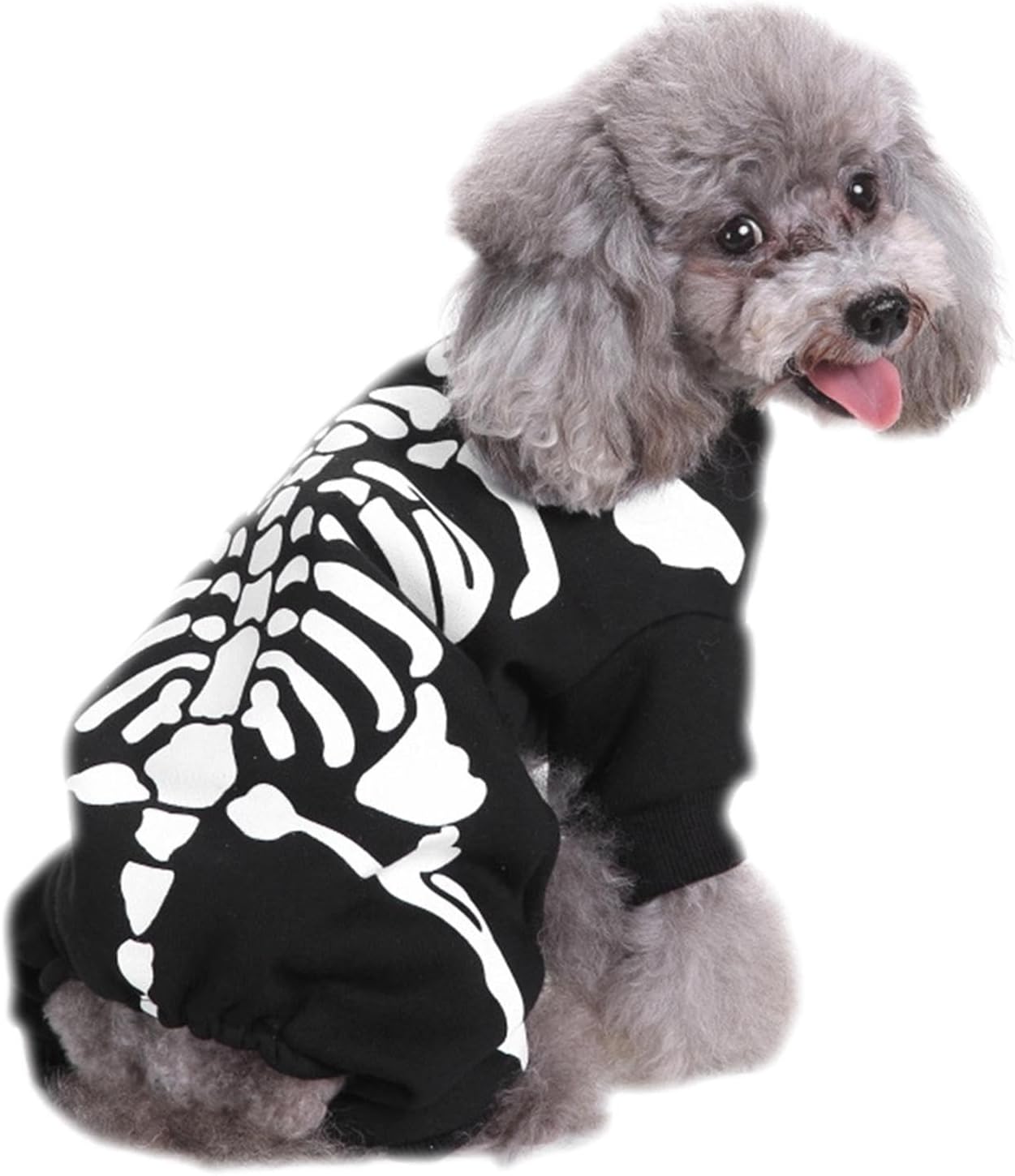 Halloween Skeleton Costumes for Pets - Dog Jumpsuit Halloween Skeleton Costumes Cosplay Sweatshirt,Kitten Puppies Dress up Apparel Clothes for Photographic Performance Carnivals Proms Stage Masquerade