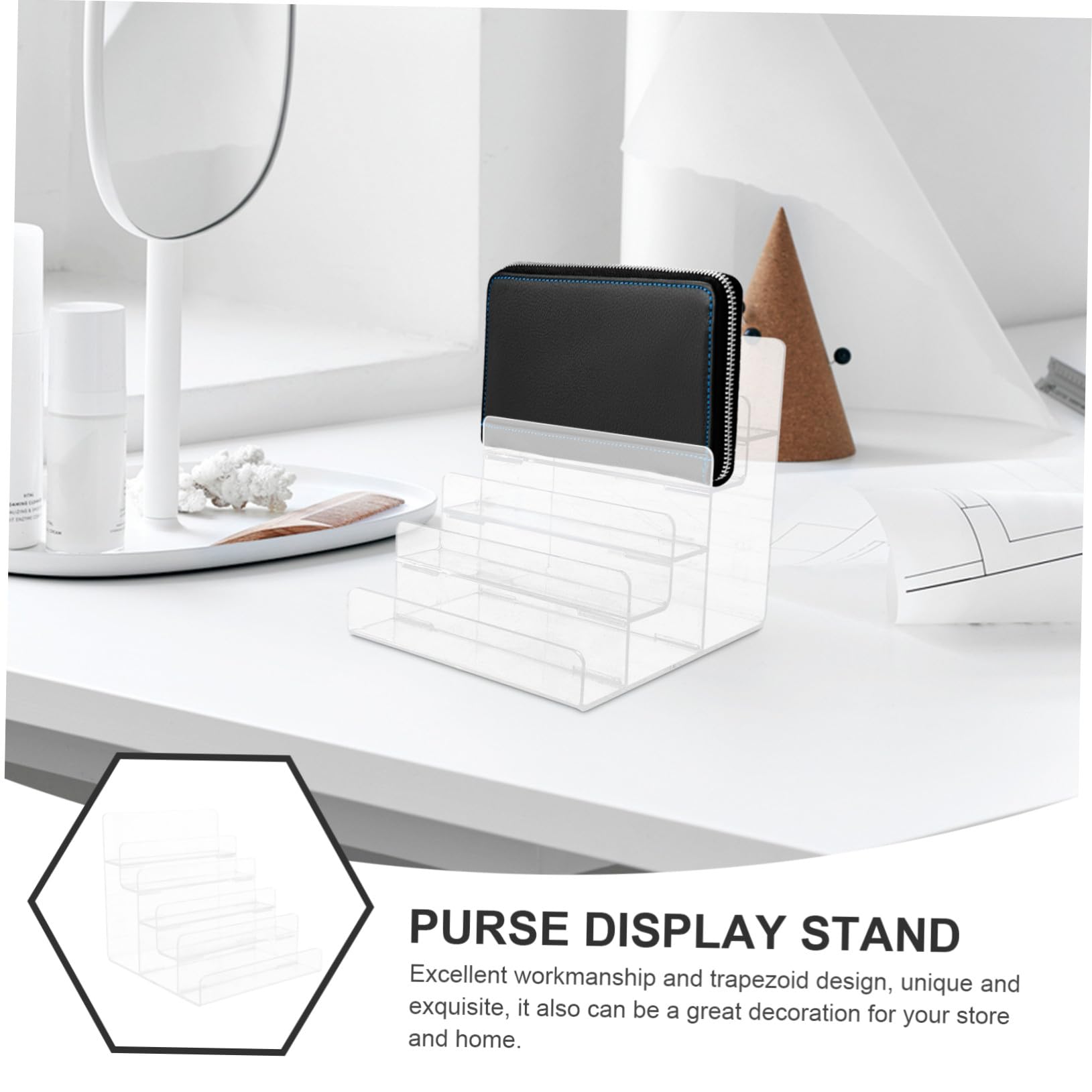 Sosoport Présentoir Portefeuille Acrylique Transparent Support Échelle Multi Stable et Compact Organisateur Polyvalent pour Boutique et Maison