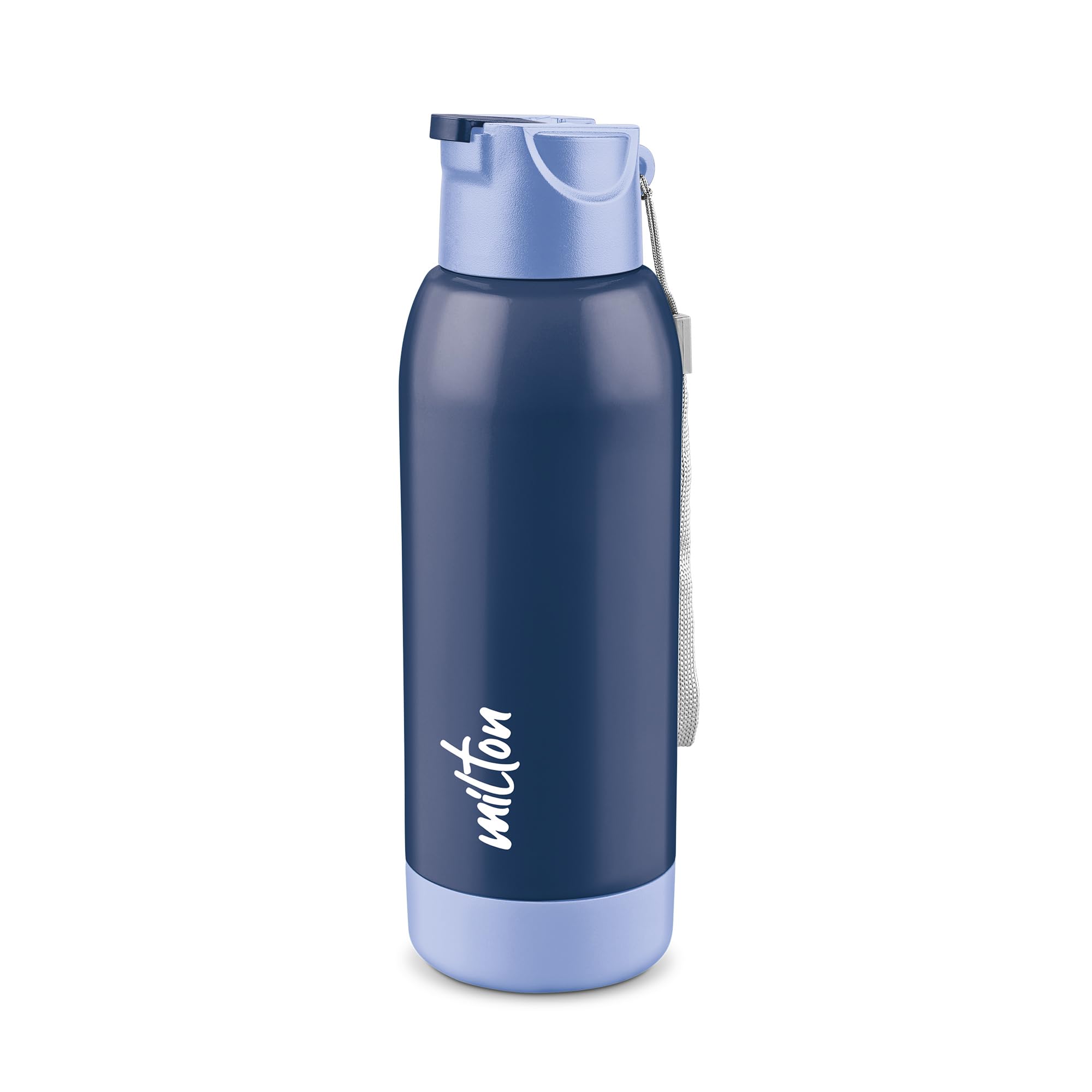 Milton Steel Swag 600 Inner Stainless Steel PU Insulated Sipper Water Bottle for Adults, Kids I Leak Proof Flip Top Lid I Easy to Carry I for Office, Gym, School, 540 ml, Dark Blue-image-28