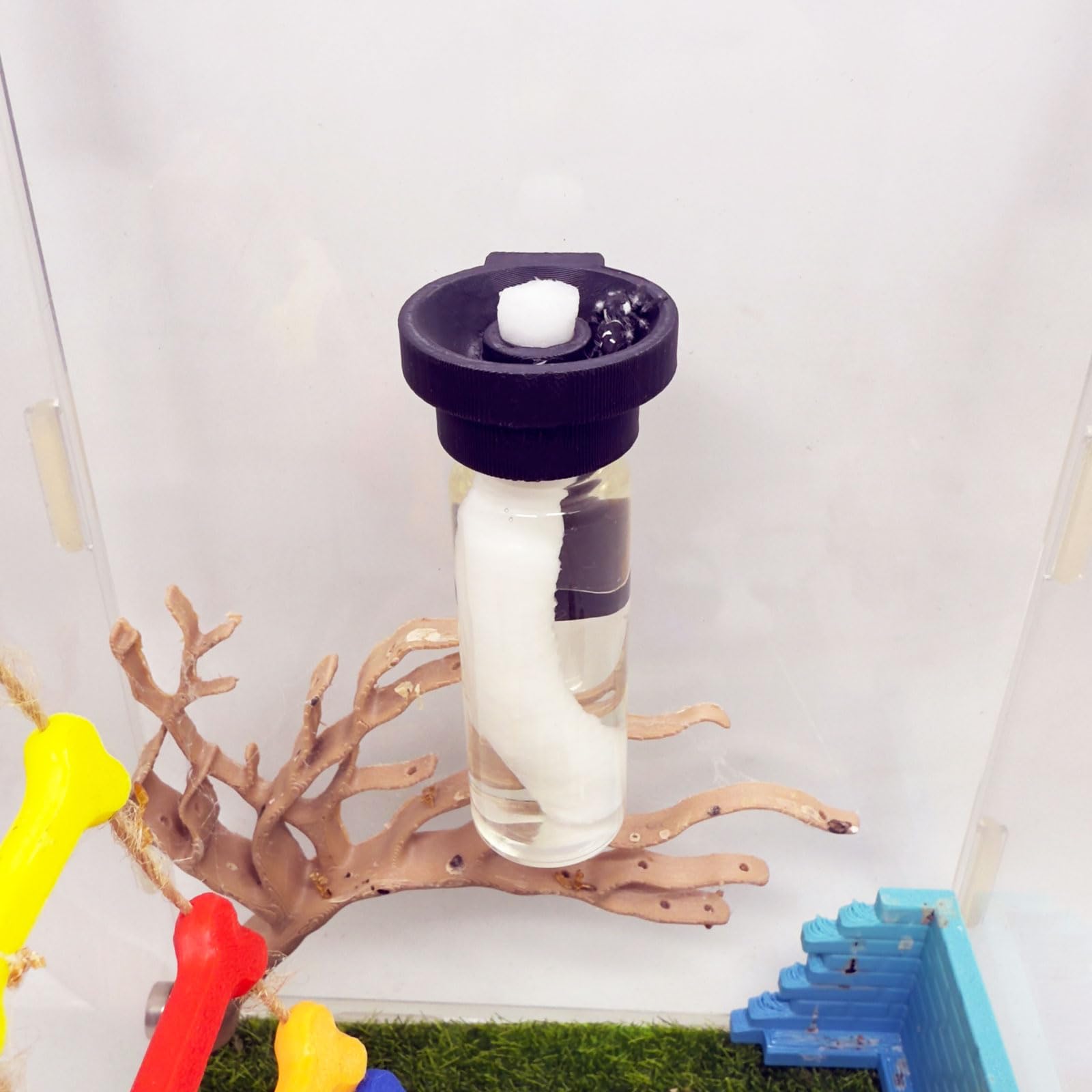 Jumping Spider Water Dispenser, Magnetic Hanging Feeder,Suitable for Jumping Spiders,Tarantulas, Praying Mantises,Arboreal Animals, and Other Small Animal Enclosure Accessories (Wood Color, 5ML) — view 17