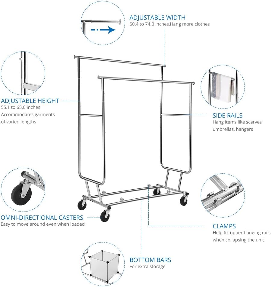 LANGRIA Double Rail Garment Rack (Medium)