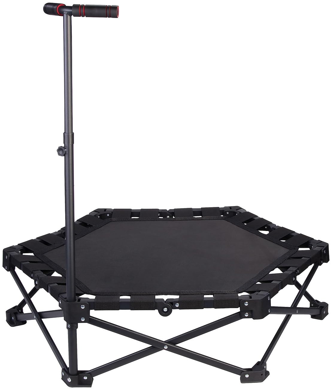 Speeron składana trampolina fitness dla dorosłych z uchwytem, 106,5 cm, czarna