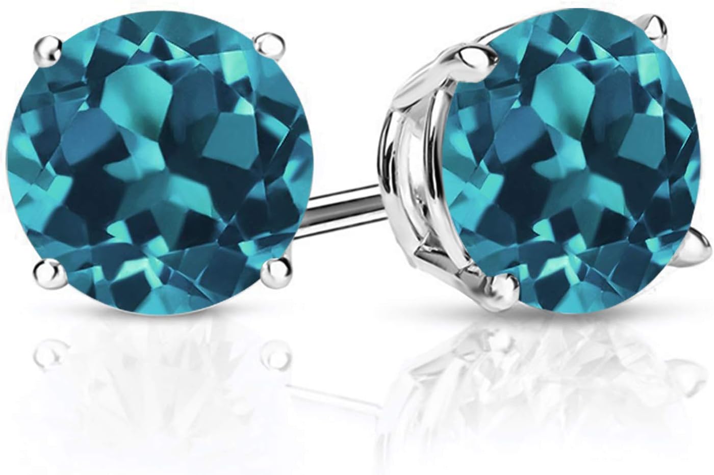 Gem Stone King 2-4 Cttw Round Gemstone Birthstone Stud Earrings For Women Men | 925 Sterling Silver | Round 7MM | Fine Jewelry Gifts for Her Mom Women Wife Men - Image 6