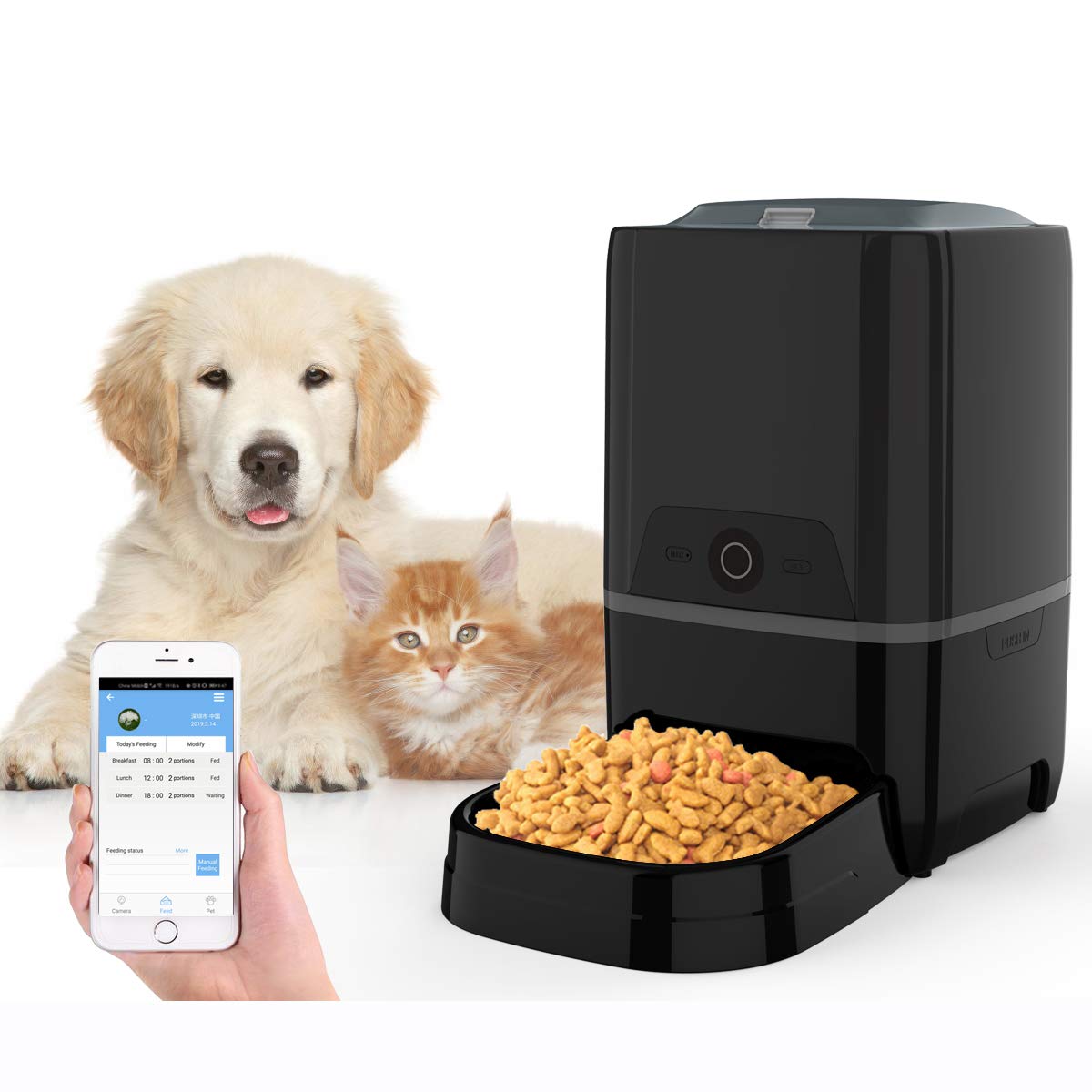 Buy Automatic Pet Feeder, 6L App Control Cat Dog Feeder, Wifi
