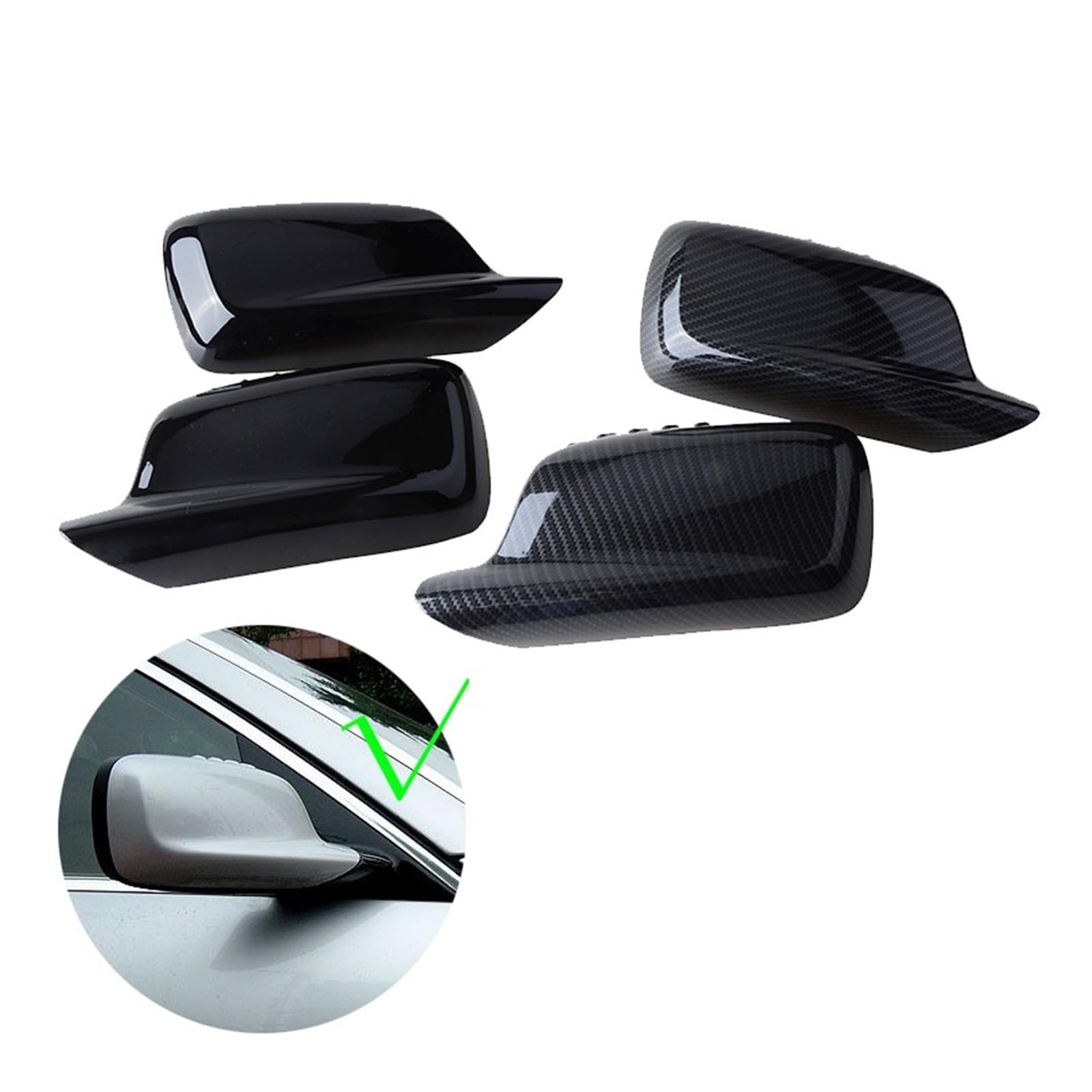 Abdeckung, E46 Coupe Außenspiegel Clips, E46 Außenspiegel Abdeckung, E46 Spiegelschalen 2 Stück Rückspiegel Abdeckung Gehäuse für 3er E46 7er E66