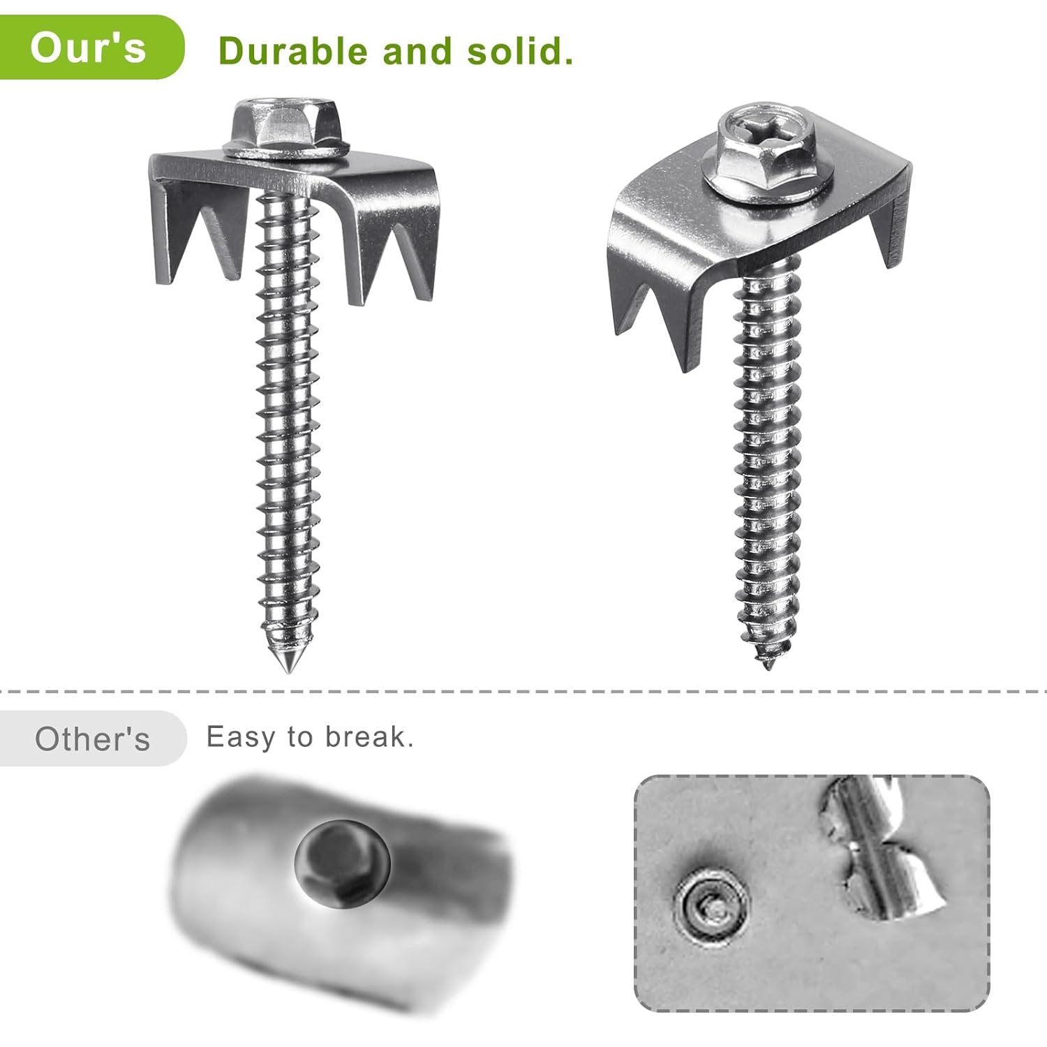 Fence Staples, Insaga 304 Stainless Steel Fence Nails for Softwood, Reusable Wire Fence Staples Screws for Mesh and Woven Fencing, 200pcs Fence Fasteners with Wire Fixer Hold Wire Firmly