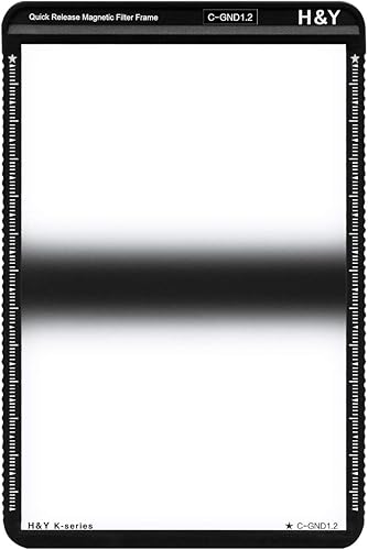 H&Y Filtro cuadrado 1.2 de densidad neutra graduada de 3.937x5.906 in HD MRC Center (4 topes) con marco de filtro magnético para soporte de filtro