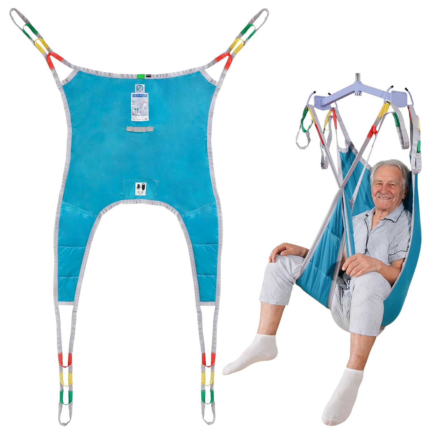Patient Lift Divided Leg Sling for Safe Transfer | U-Shape Transfer Sling for Patient Lifting,Positioning & Toileting ,Medical Lift Pad for Elderly & Disabled Users,SWL500 lbs