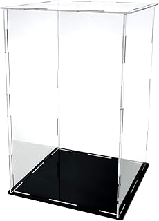LANSCOERY Clear Acrylic Display Case Assemble Countertop Box Cube Organizer Stand Dustproof Protection Showcase for Action Figures Toys Collectibles (10x6x14 inch; 25x15x35 cm)