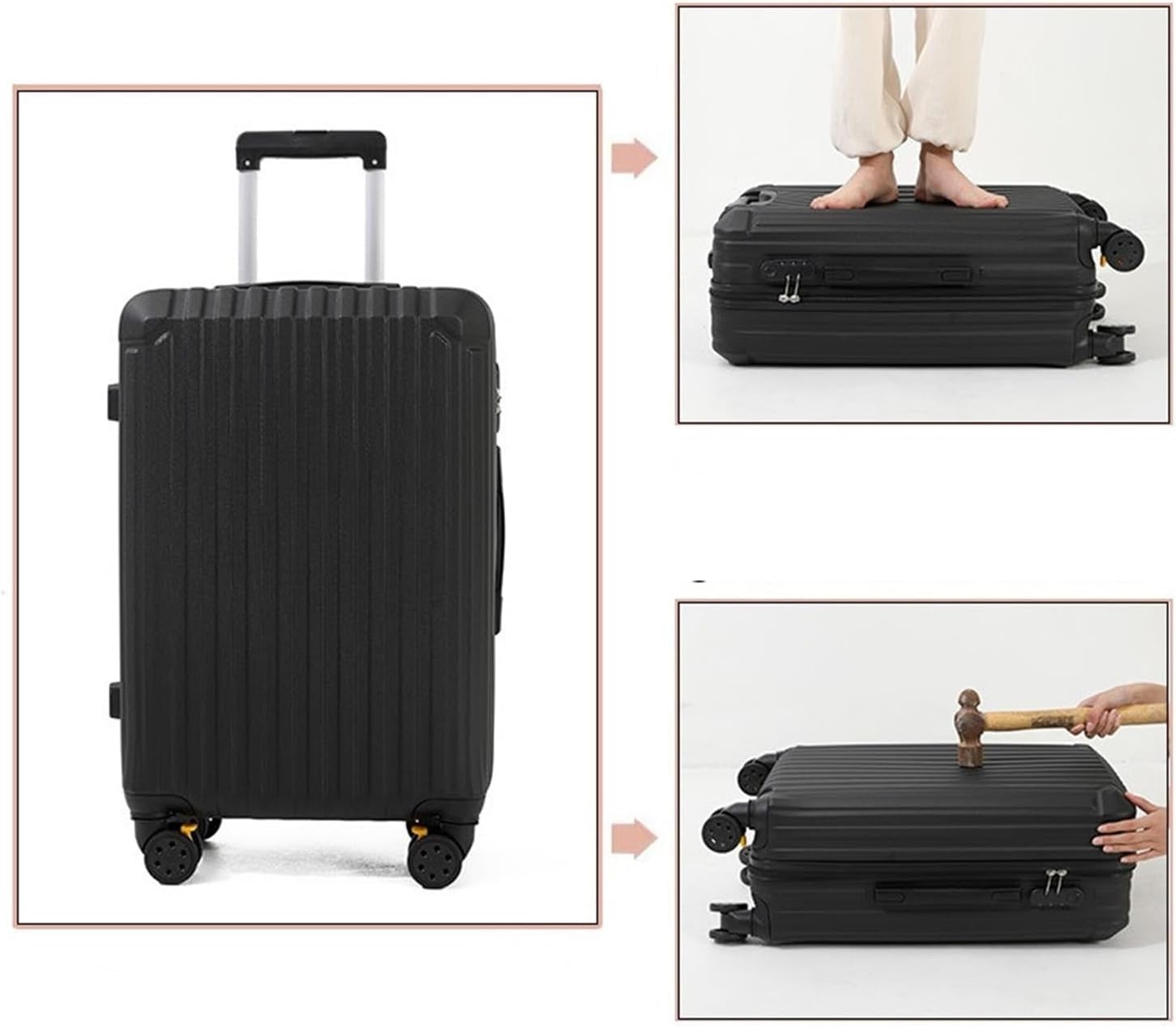 Maleta Maleta Resistente, Equipaje de facturación con Ruedas giratorias, Maletas de Viaje de Negocios con Ruedas Ligeras y Carcasa Dura Bolsas de Viaje