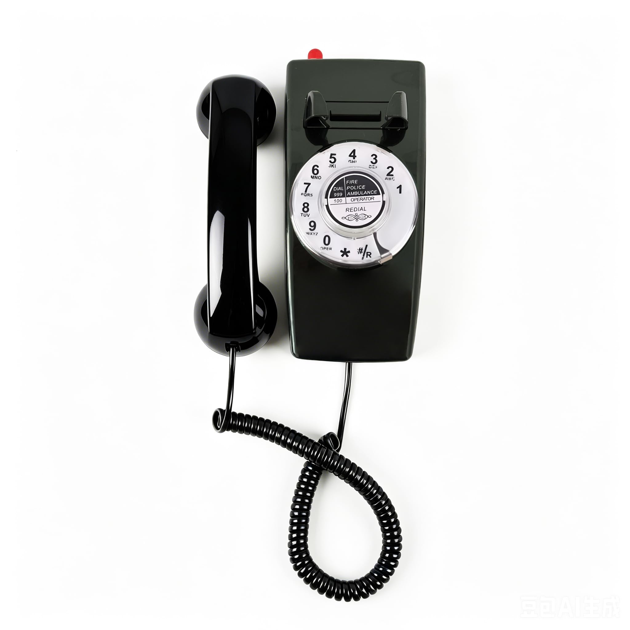 Téléphone domestique filaire vintage TRIMLINE, style ancien cadran rotatif