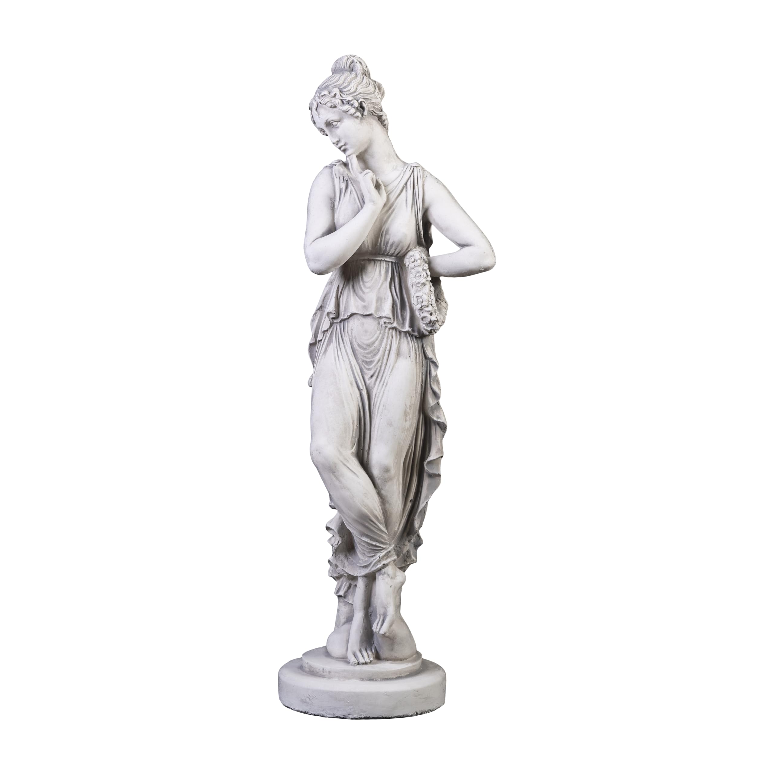 gartendekoparadies.de Woman statue, stone figure, H. 66 cm, 11 kg, gray, frost-proof made of cast stone for outdoor use
