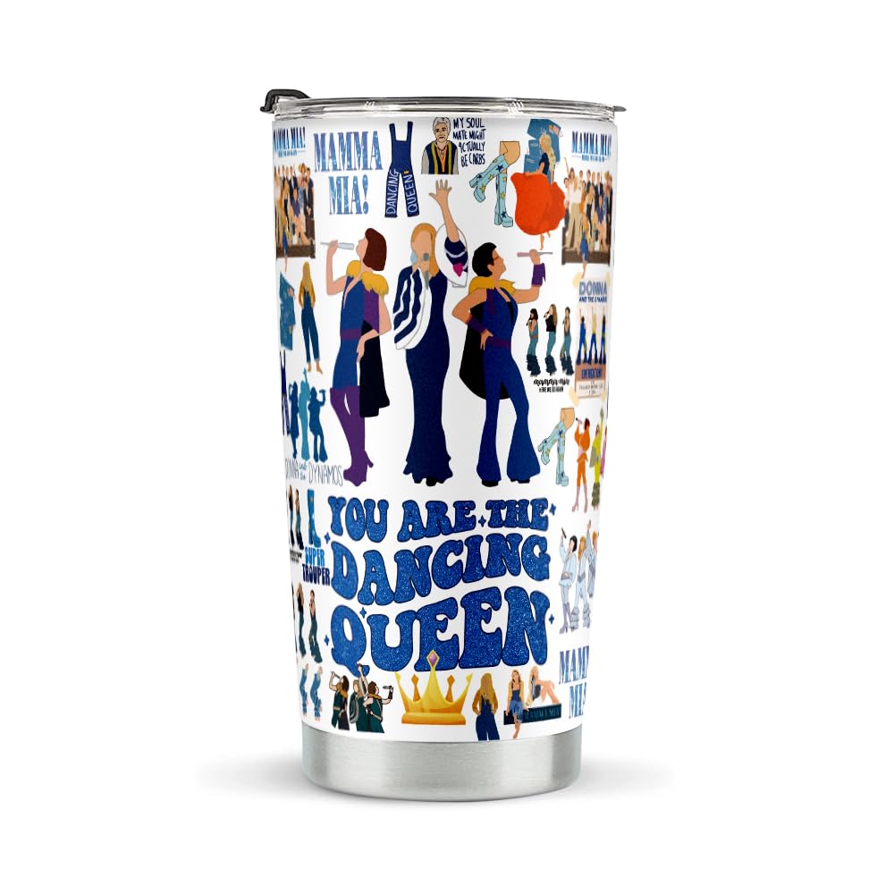 LONGXIN Mamma Fans Gifts, Stainless Steel Tumblers 20oz, Mamma Music Tumbler, Mamma Stuff Musical Comedy Gift for Family Friend Women - You Are The Dancing Queen