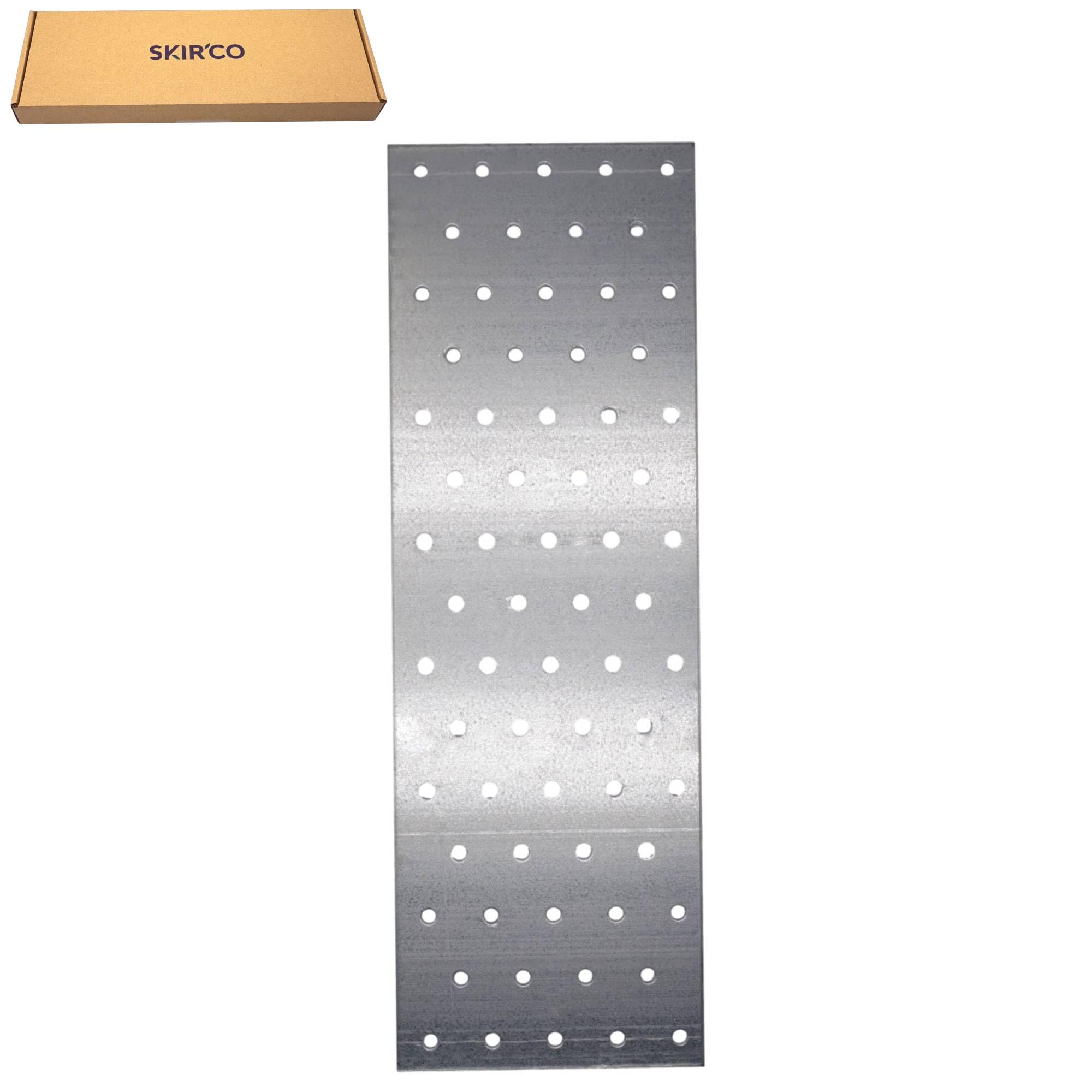 SKIR'CO 2 piastre piatte in acciaio zincato, 100 x 300 x 2 mm, piastre di giunzione in metallo, staffe piatte, connettori piatti