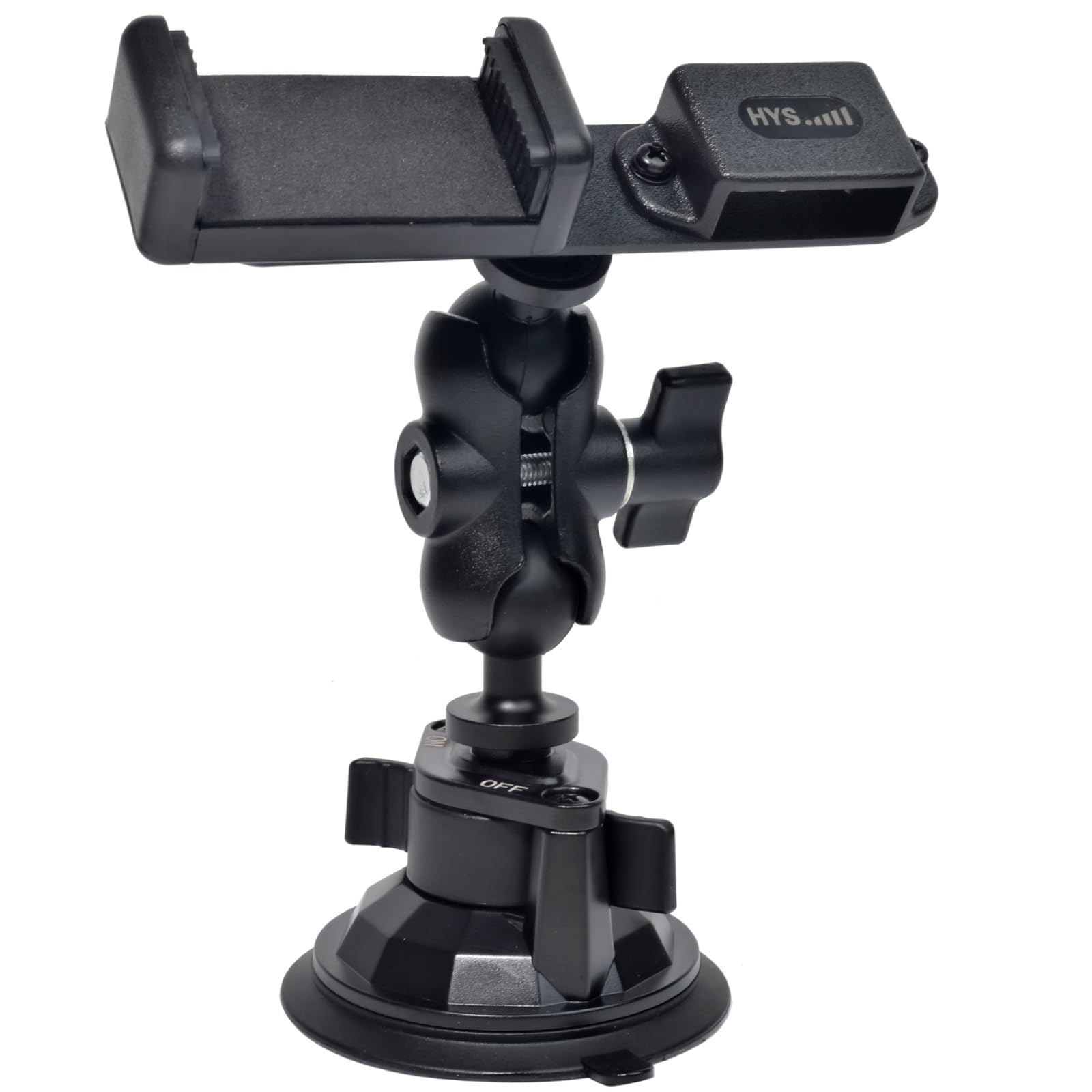 HYS Car Suction Cup Mount for Handheld Two Way Radio/Walkie Talkie & Phone Holder, Dashboard/Windshield/Window Phone Holder, for All Cellphones & for