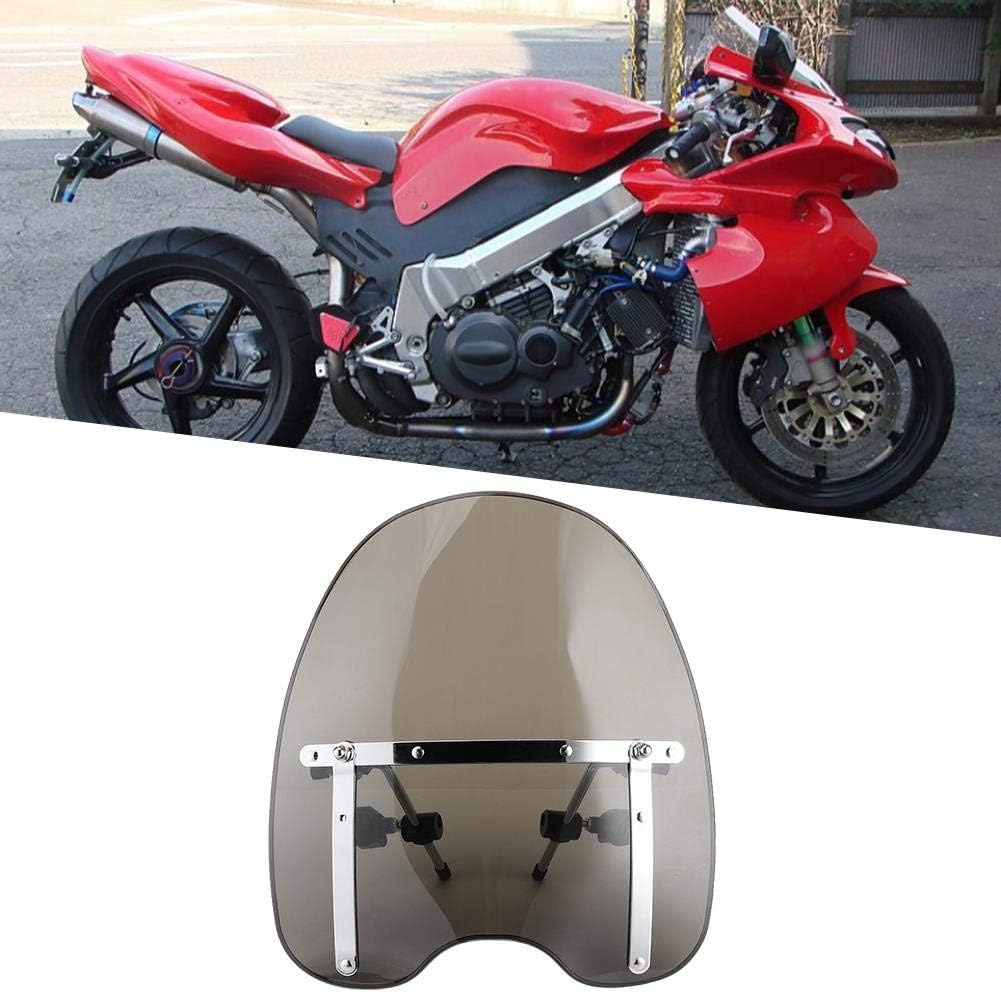 Parabrezza universale per moto, attacco manubrio regolabile a 360 ° 22-25mm adatto (fumoso)