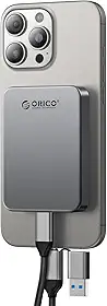 ORICO SSD magnético portátil de 512 GB, corpo de metal, gravação e armazenamento ProRes HDR 4K 120 fps, até 460 MB/s, cabo USB C e A 2 em 1, SSD externo compatível com iPhone 16 Pro Max, tablet,