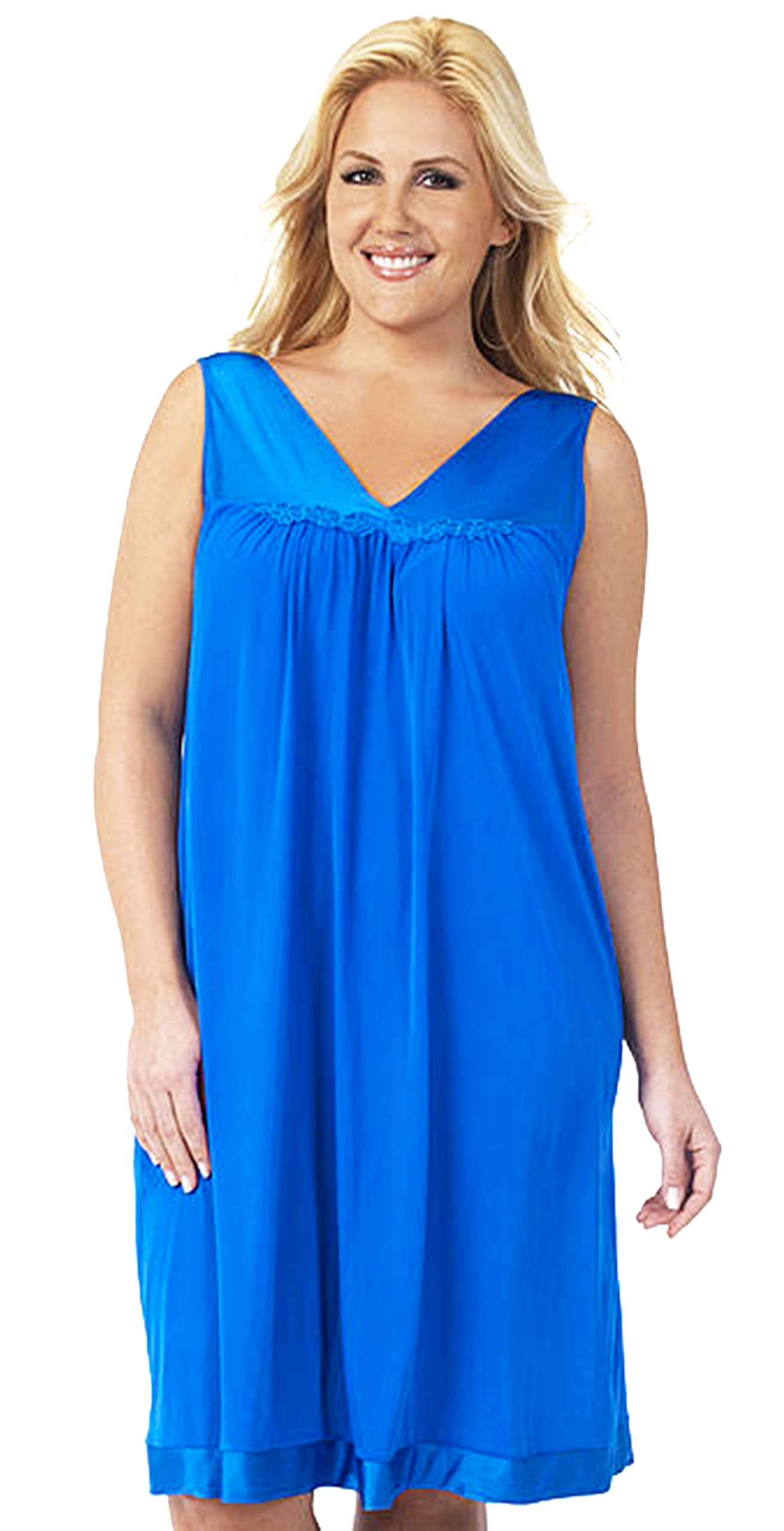 Exquisite Form Women's Rocky Blue Vanity Fair Coloratura Sleepwear Short Nightgowns, M Uk