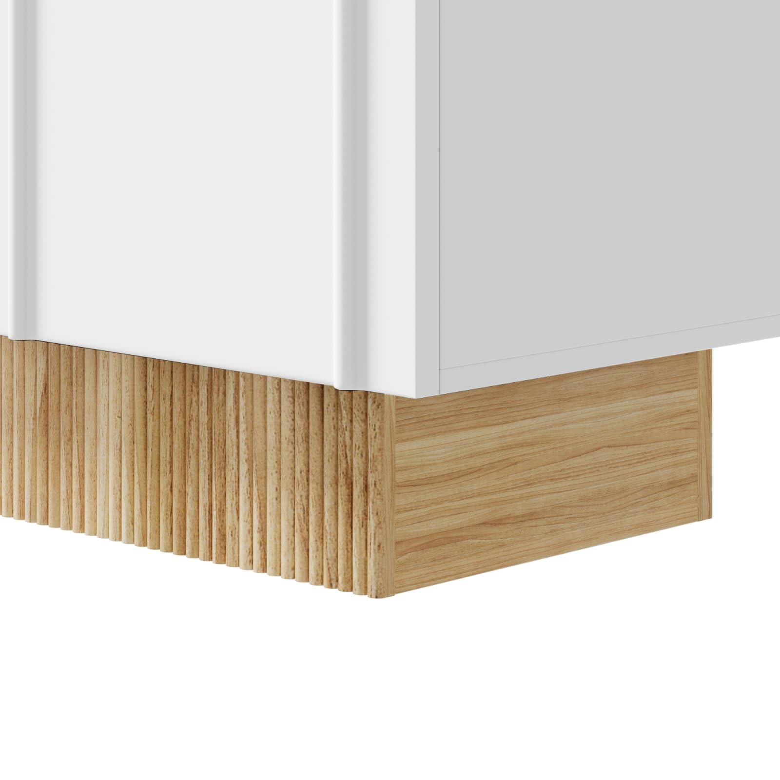 Buffet à 4 Portes avec Motif en U, Espace de Rangement, 160cm Sideboard avec Base Aspect Bois, Meuble de Rangement pour Salon, Salle à Manger ou entrée