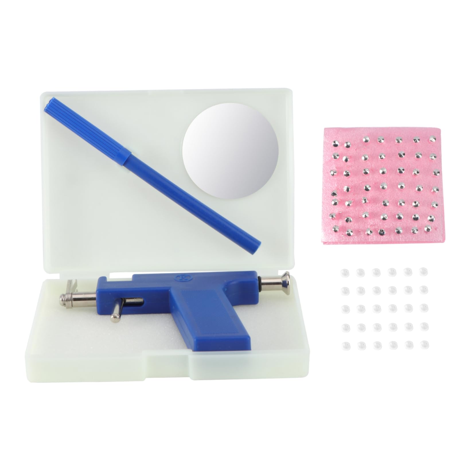 BIUDECO Eargun Suit Kit 48 Pairs Studs 100 Pcs Earrings Nuts Ear Piercing Tool Kit for Professional Home Use
