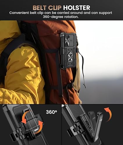 Miniatura 4 de Caka Funda para Galaxy Z Fold 5, Samsung Z Fold 5 - Protector de pantalla integrado y cubierta de cámara deslizante y soporte magnético, funda