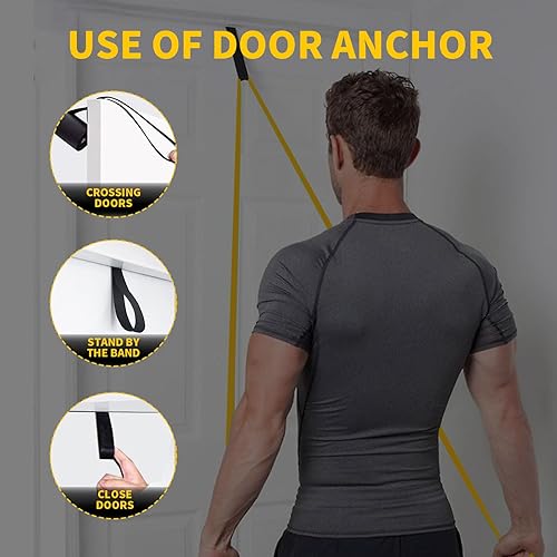 Miniatura 5 de Bandas de resistencia para entrenamiento, bandas de dominadas para hombres y mujeres, juego de bandas de resistencia gruesas y pesadas con anclaje 5