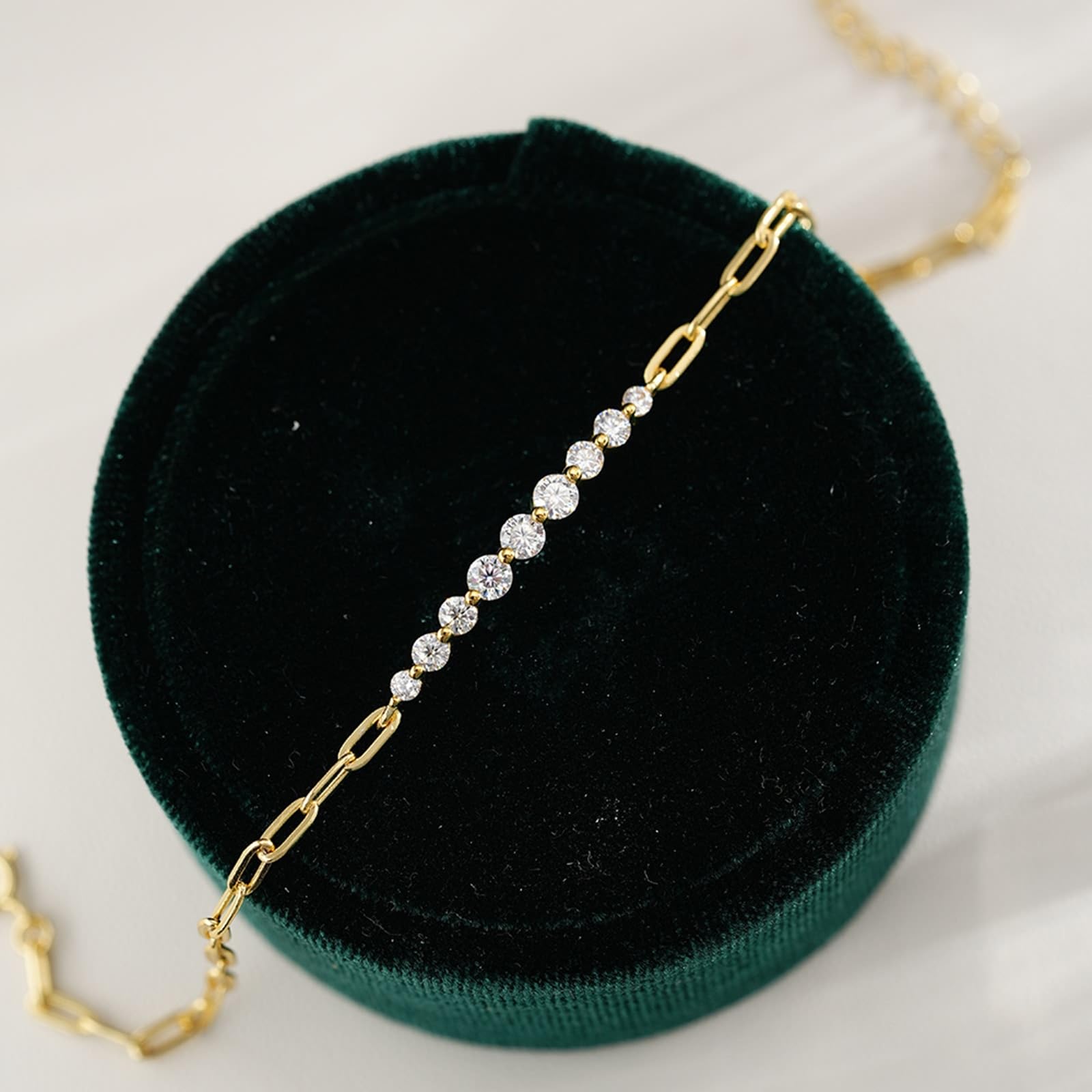 Pulsera de oro amarillo Au 375/585/750 para mujer, brazalete clásico para mujer con laboratorio creado en laboratorio joyas auténticas, 9 K/14 K/18 K oro brazalete