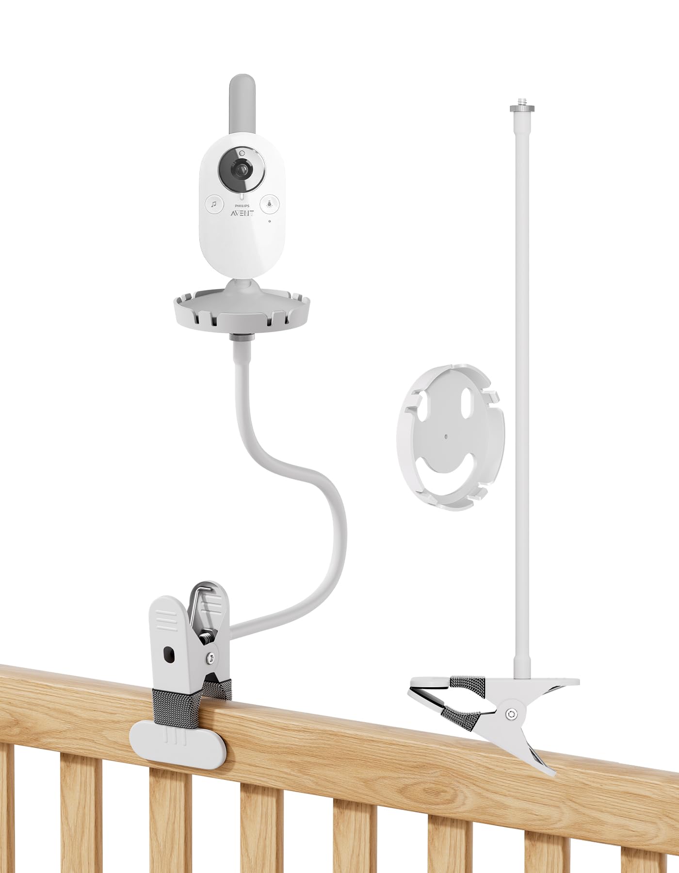 Uchwyt na monitor dla niemowląt Philips Avent SCD843/26, SCD833/26, SCD891/26, SCD891/26, SCD630/26, elastyczny uchwyt na klips do monitoringu niemowląt Philips Avent