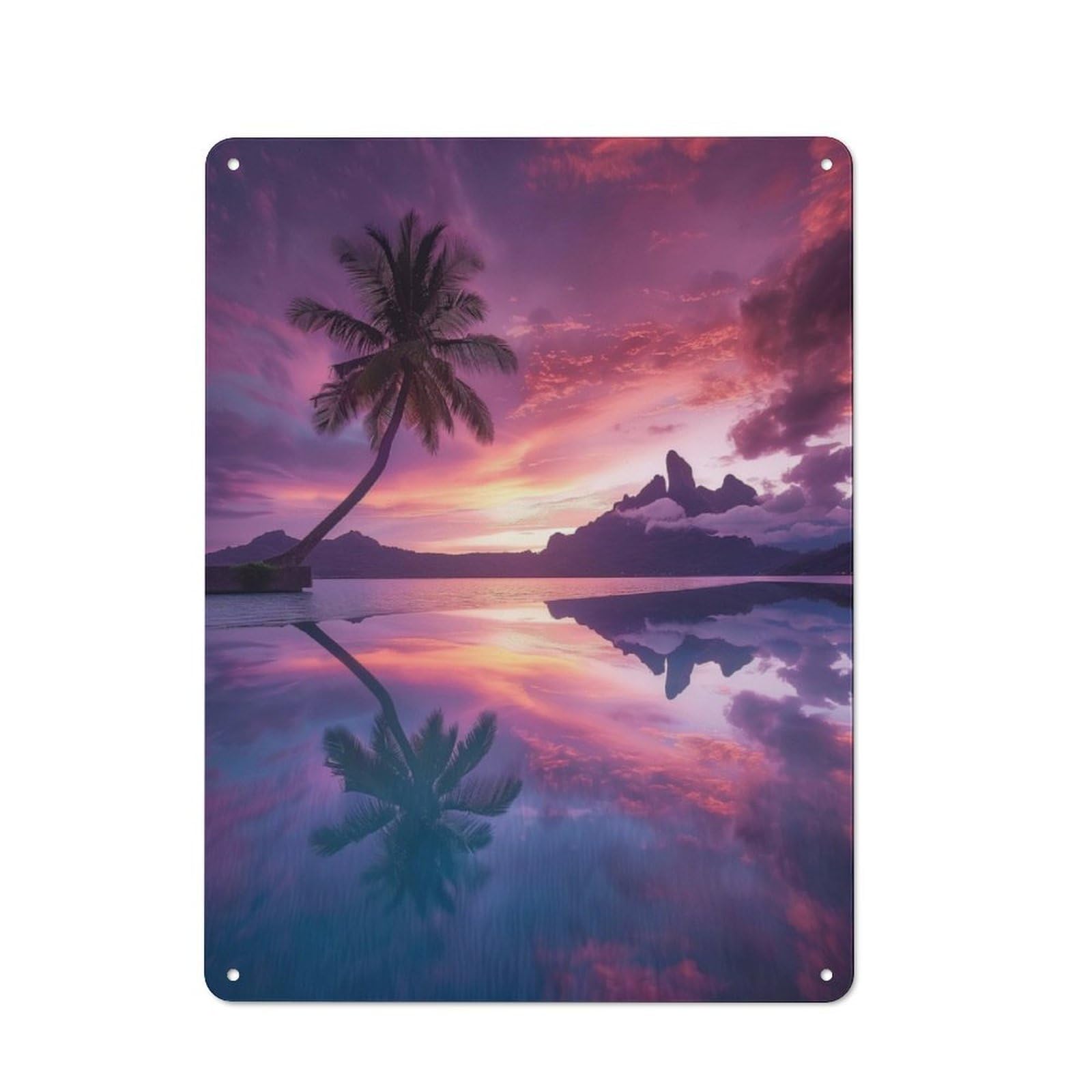 Junmoney Bora Bora Sunset For Lounge Or Reading Corner, Vintage Metal Sign 40X30cm, For Collectors Decorating Lounges And Reading Corners
