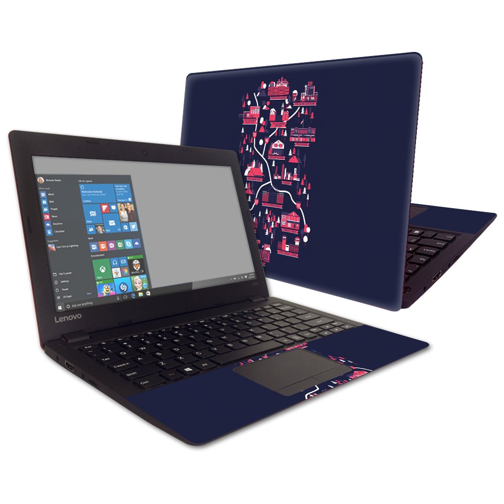 MightySkins Skin Compatible With Lenovo IdeaPad 100s 11.6" - Zombie Apocalypse Map | Protective, Durable, and Unique Vinyl Decal wrap cover | Easy To Apply, Remove, and Change Styles | Made in the USA