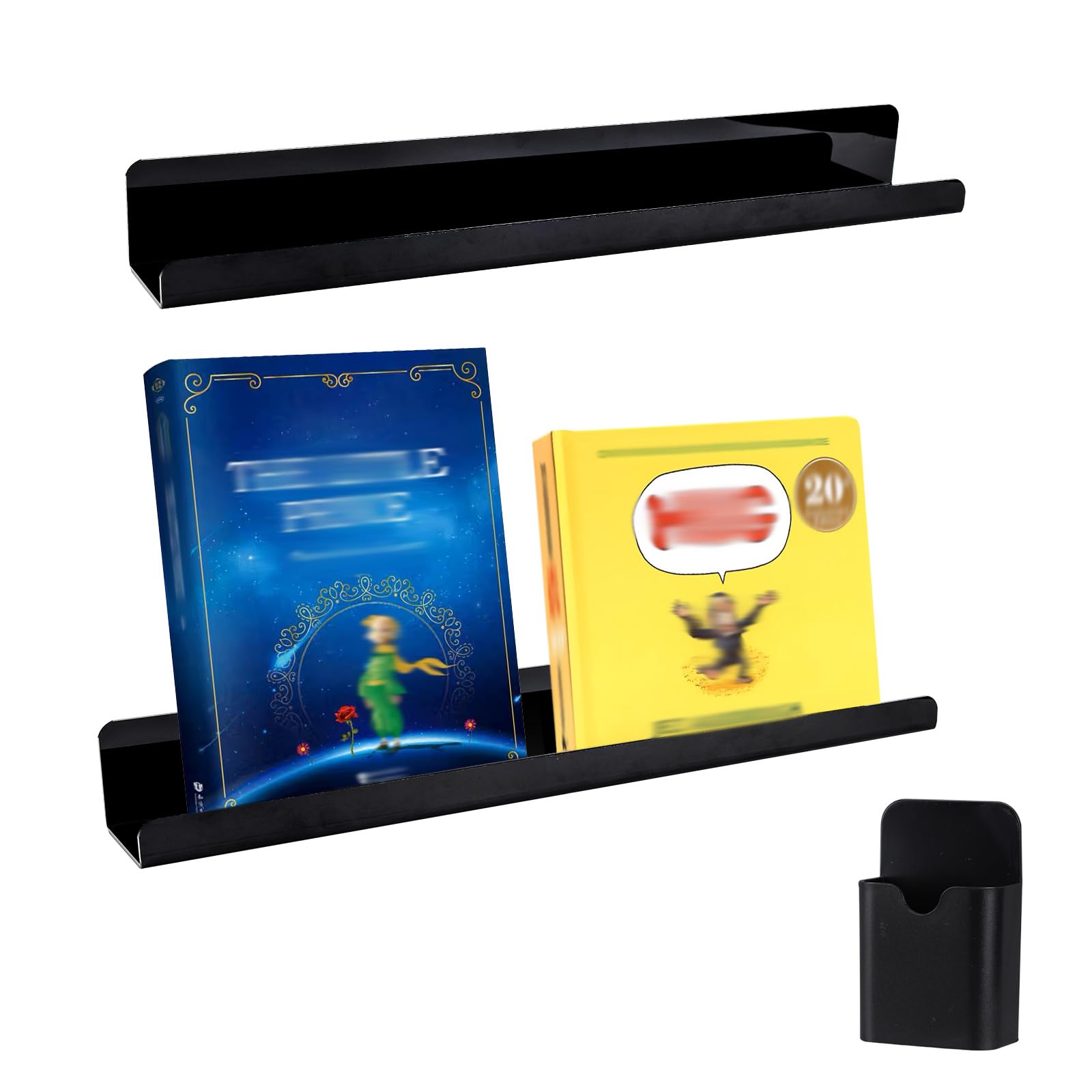 2pcs Book Shelves, Whiteboard Ledge with Marker Holder