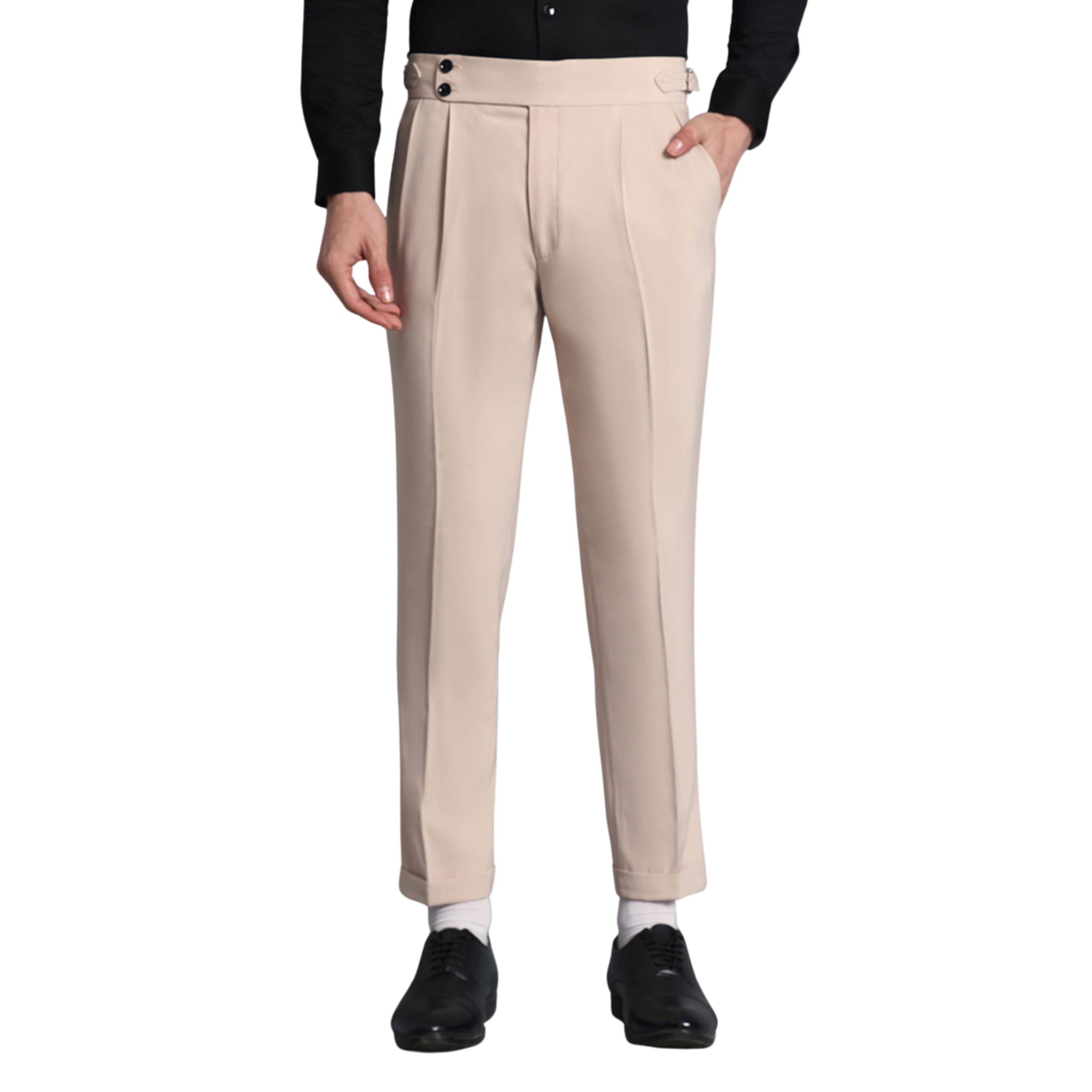 viva trendz Men's Formal Trousers Front Pleated Double Button Gurkha Zion Pant Slim Fit | Stylish Formal Pant for Party and Casual Wear-picture-30