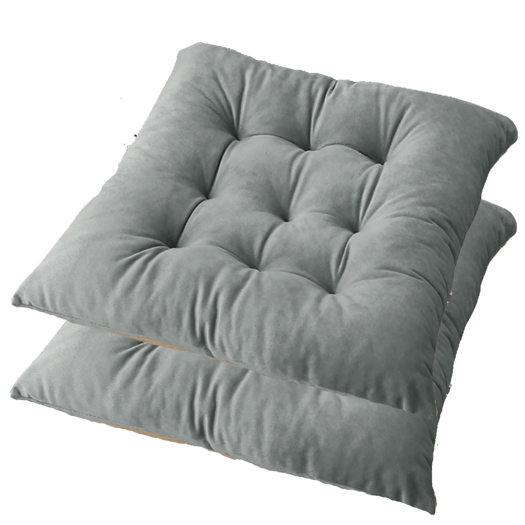 Cojines para sillas de comedor en pack de 2 unidades color gris oscuro de 39x39 cm con lazos