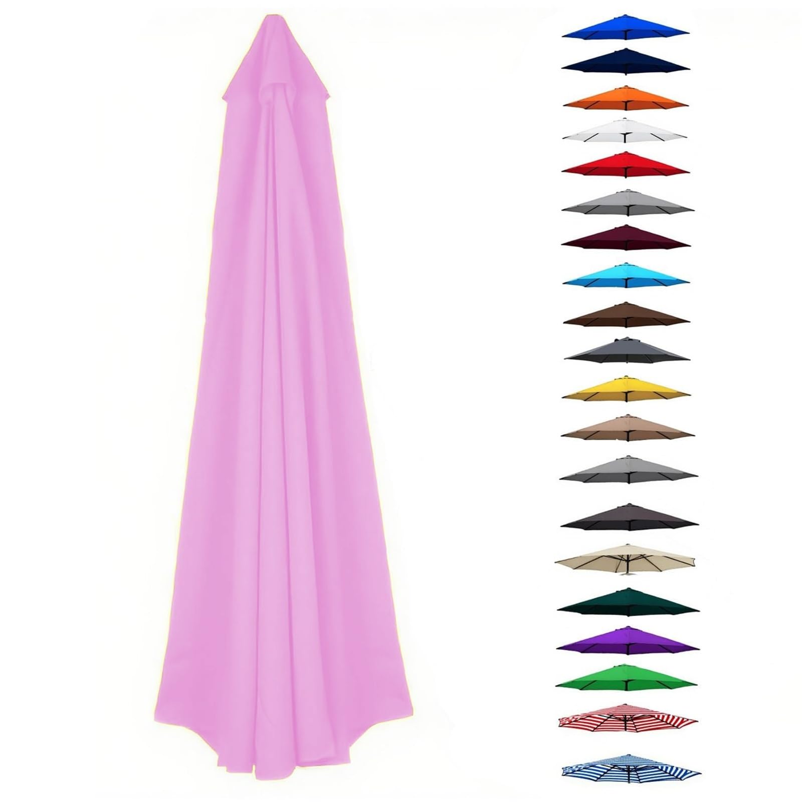 UV30+ Waterproof Garden Parasol Umbrella 2.0-4.0M – Outdoor Sun Shade Canopy For Patio Beach Pool Lawn & Deck – 6/8 Rib Design(Peach,(6Rib) 2.5m/8.2ft)