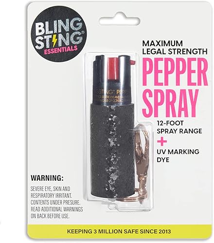 Miniatura 5 de Pepper Spray Maximum Strength Keychain for Women, 12-Foot Spray Range & UV Dye - Glitter