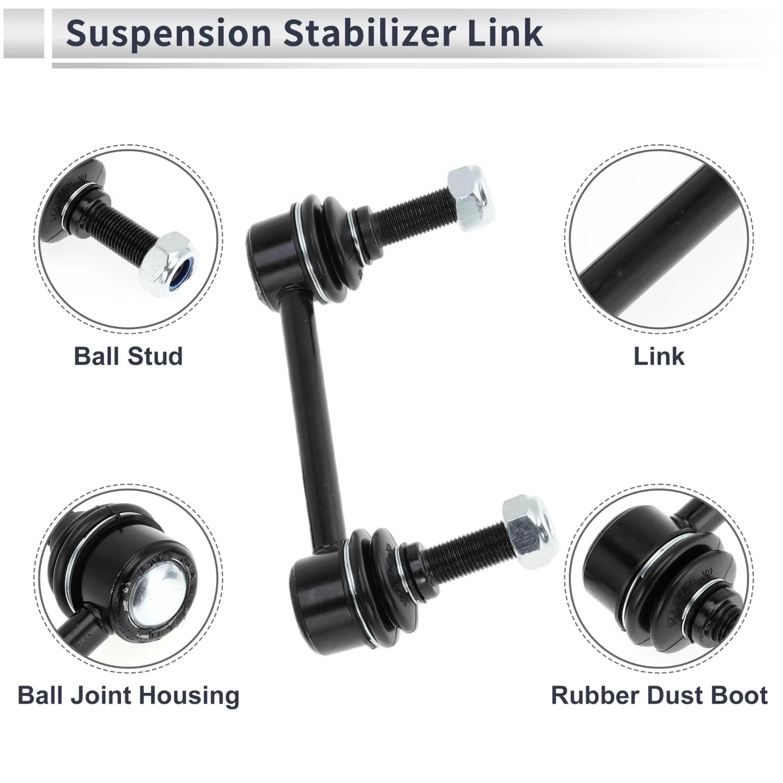 Buje de Barra estabilizadora, 1 Juego de bieletas de Barra estabilizadora Delantera con 2 bujes 15120889 19168014, Compatible con Hummer H3
