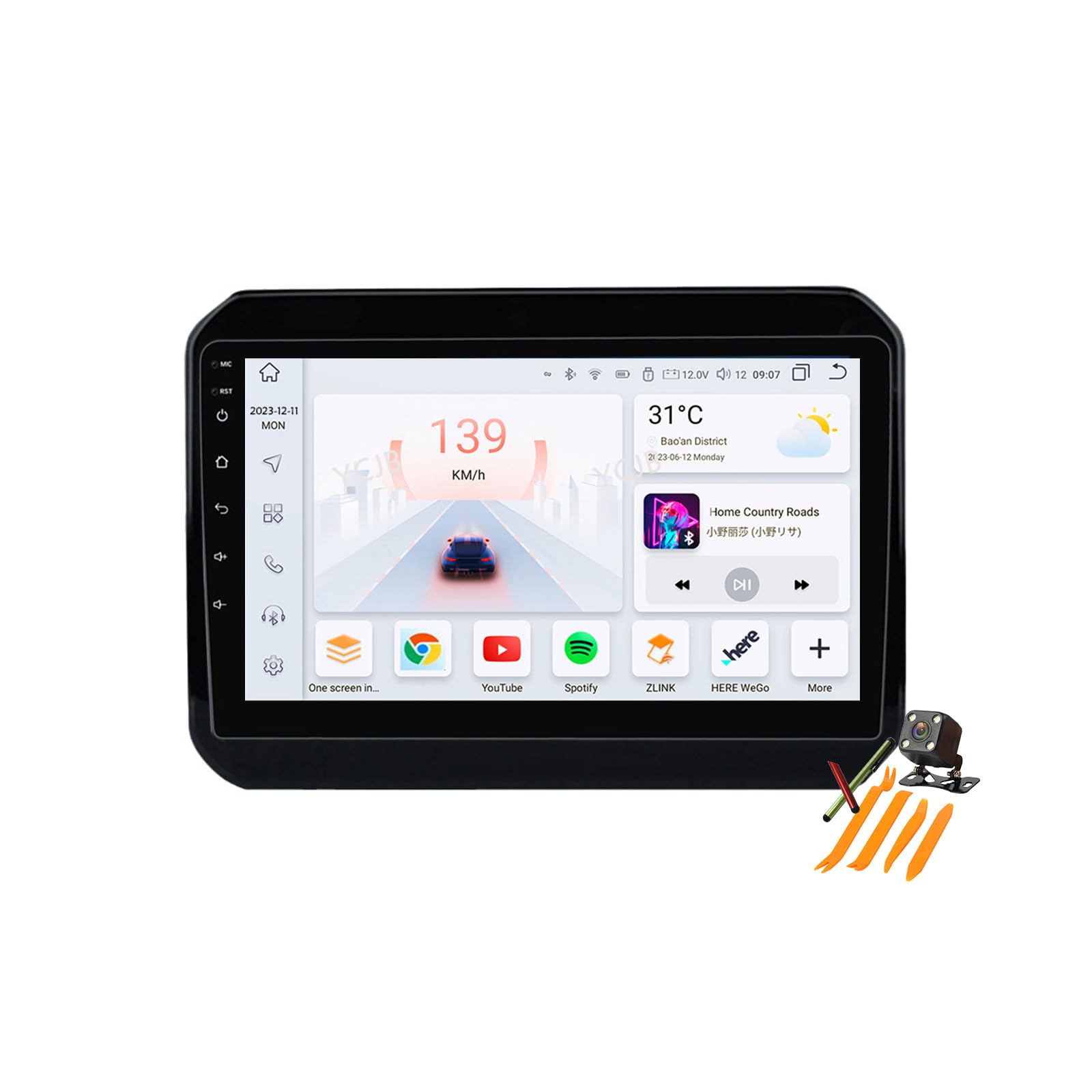 Android 13.0 Coche Radio 2 Din Estéreo para Suzuki Ignis 2016-2024 GPS Sat Navi 9'' Cartablet Multimedia Vídeo Reproductor BT FM Receptor con Carplay 4G 5G WiFi DSP SWC,Y400s