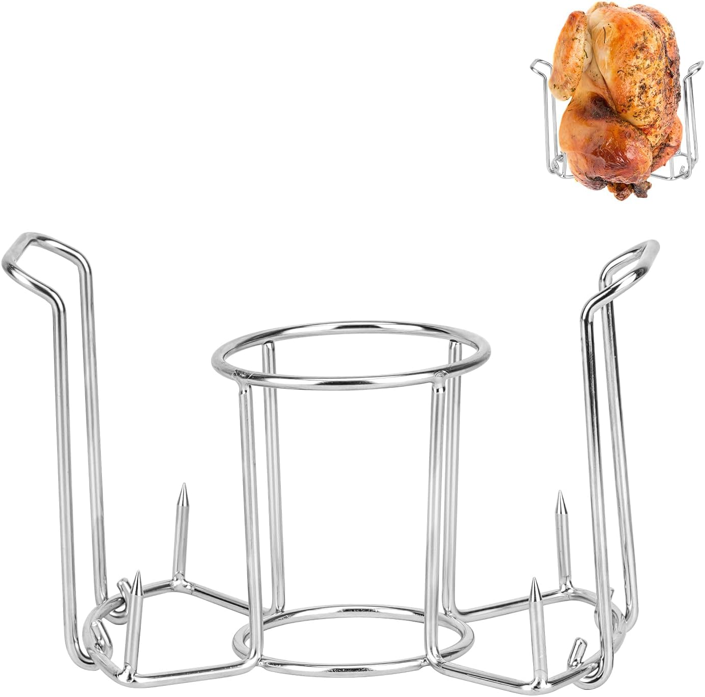 onlyfire FPA-5121 Beer Can Chicken Roaster Rack, Stainless Steel Poultry Holder, Chicken Holder for Grills and Ovens
