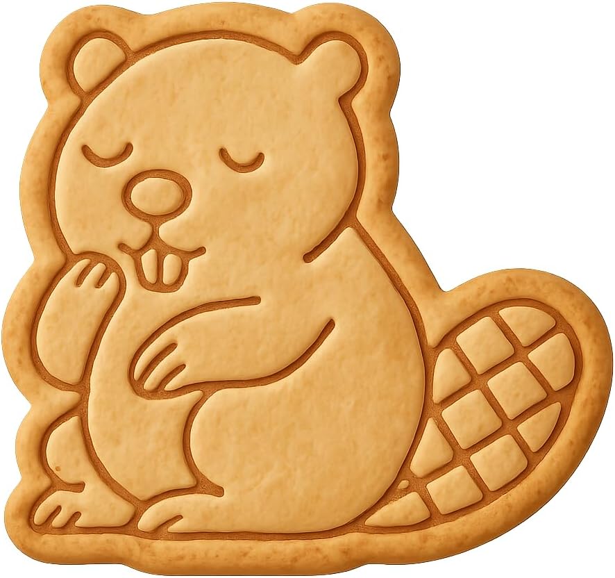 Grooming Beaver Cookie Cutter & Stamp, Fondant & Clay - 4x3.5