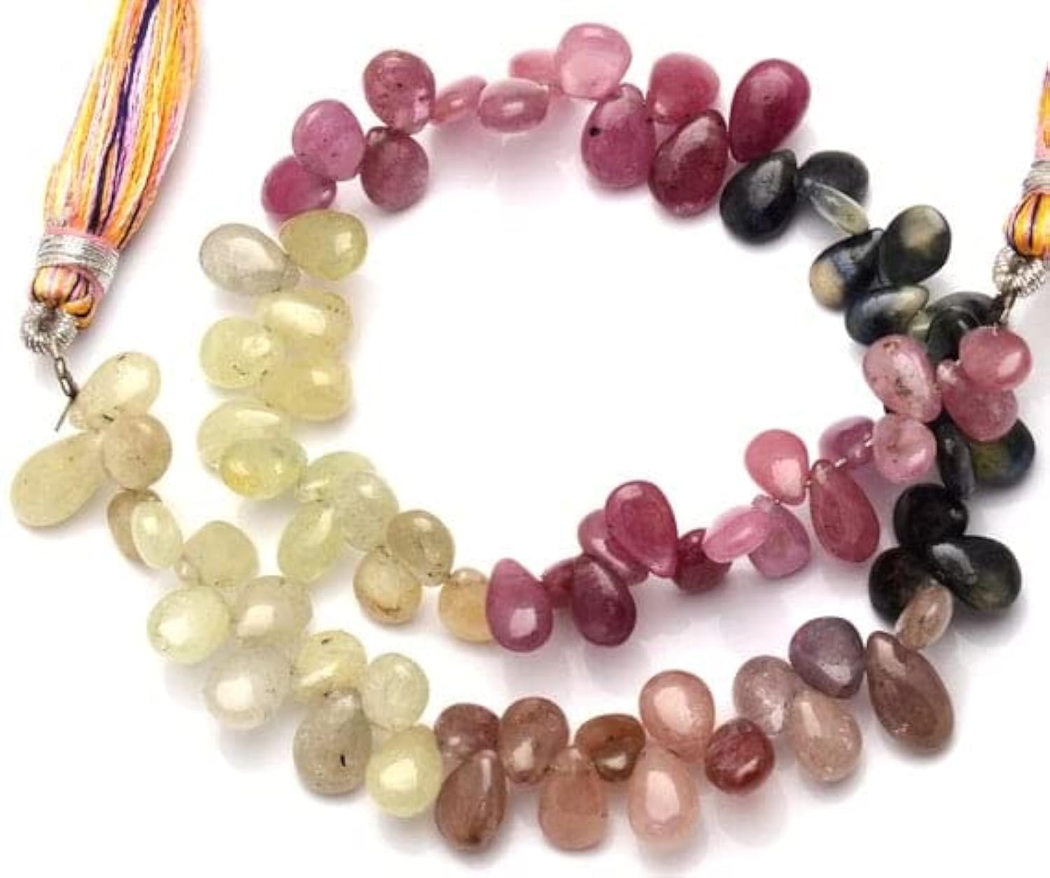 Saphir naturel multicolore en briolettes lisses pour création joaillerie haut de gamme