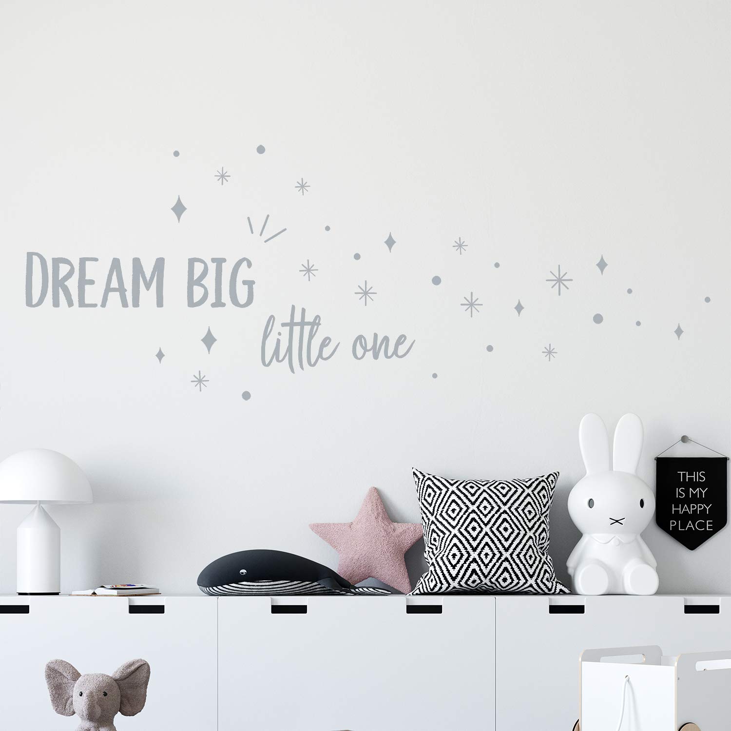 Wall Quote, Grey, Wall Décor, Dream Big Little one, Nursery, Cute Babyroom, Kids, Babygirl, Babyboy, Toddler's Bedroom Baby - Image 2