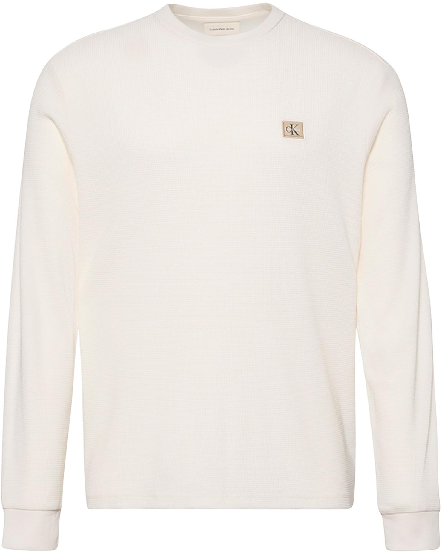 Calvin Klein Jeans Tee Shirt Manches Longues Waffle Badge Crew Yas Tofu